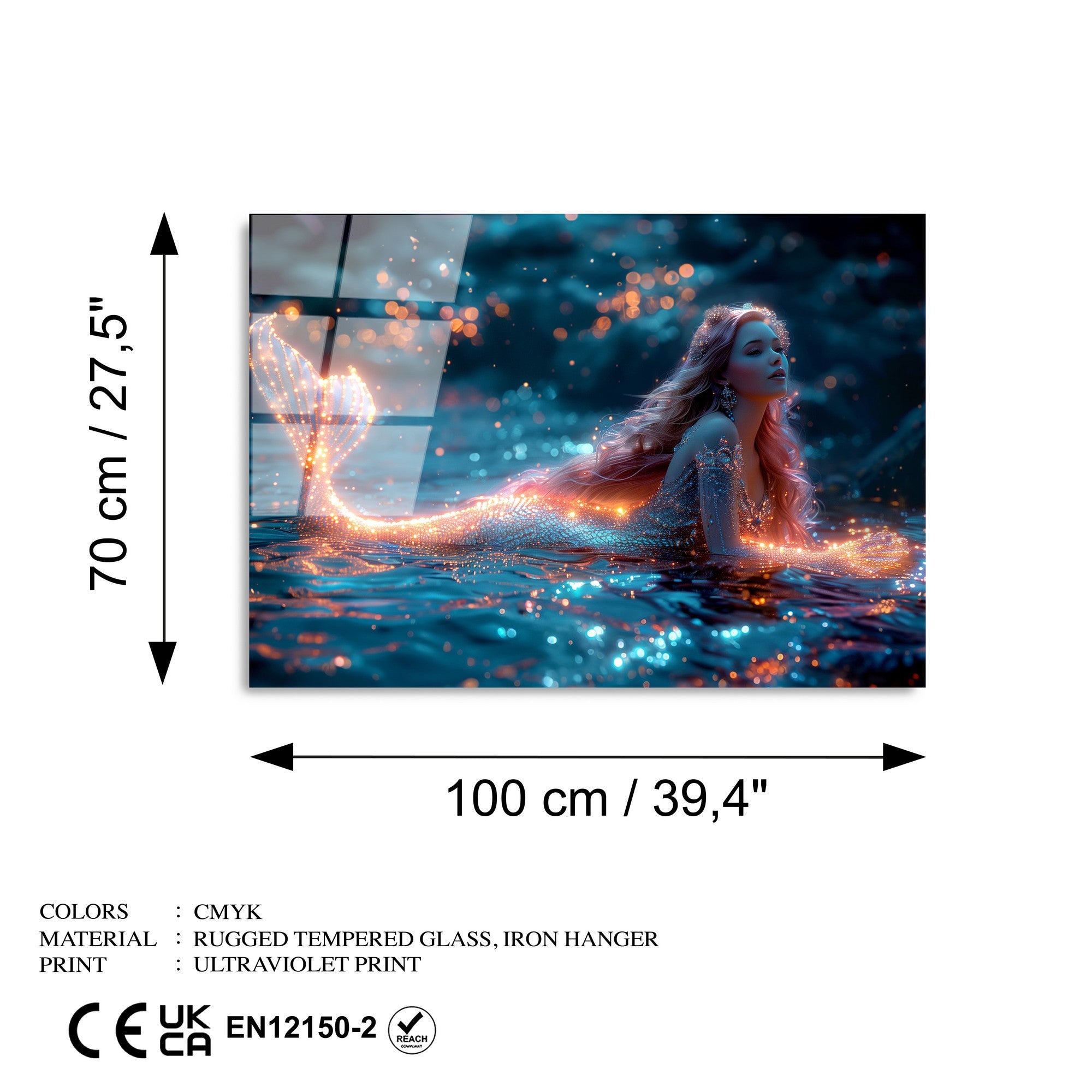 Quadro Decorativo em Vidro Temperado UV-1183, 70 x 100 cm, Multicolor, Vidro 4 mm