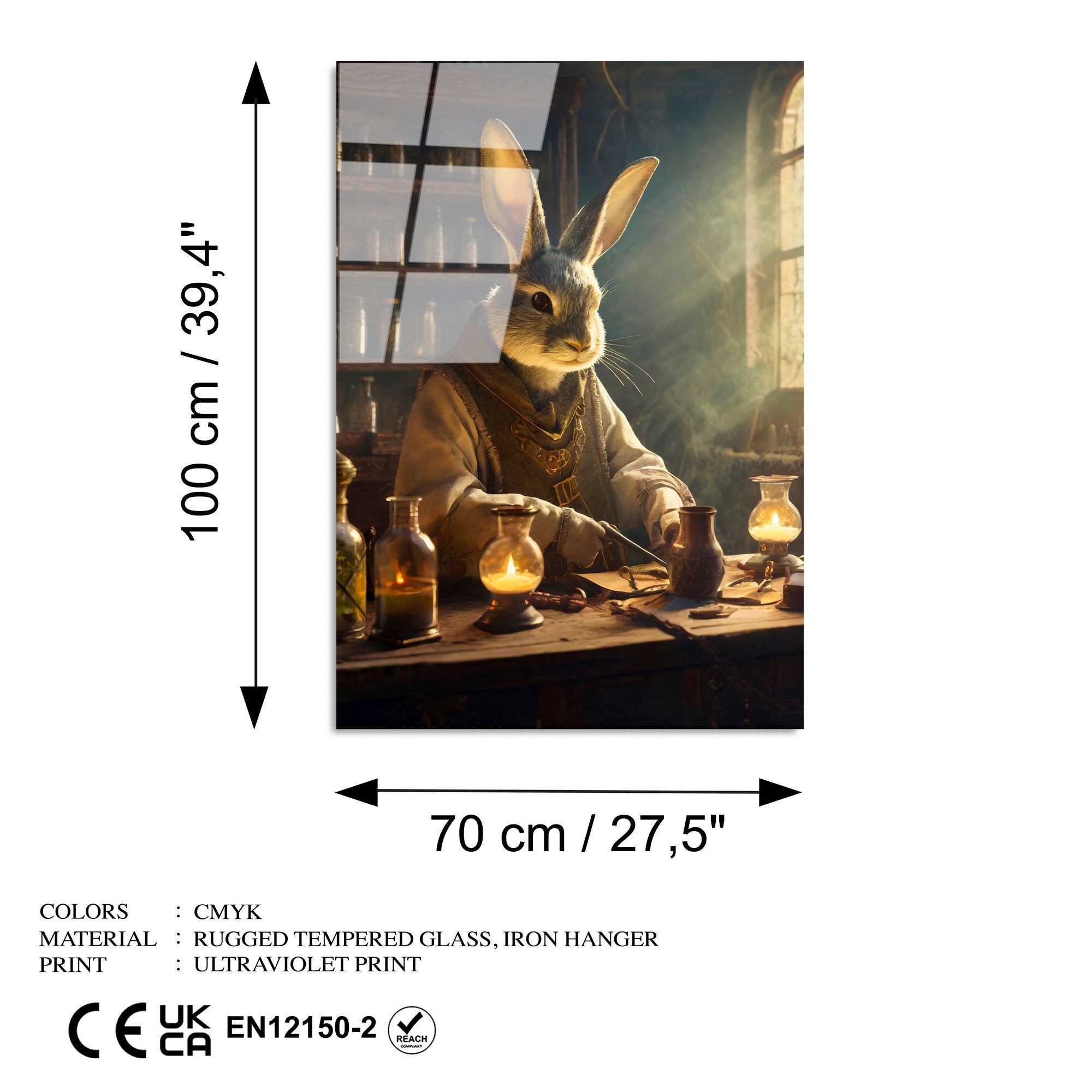 Quadro Decorativo em Vidro Temperado 100% UV-1186, Multicolor, 70 x 100 cm (4 mm)