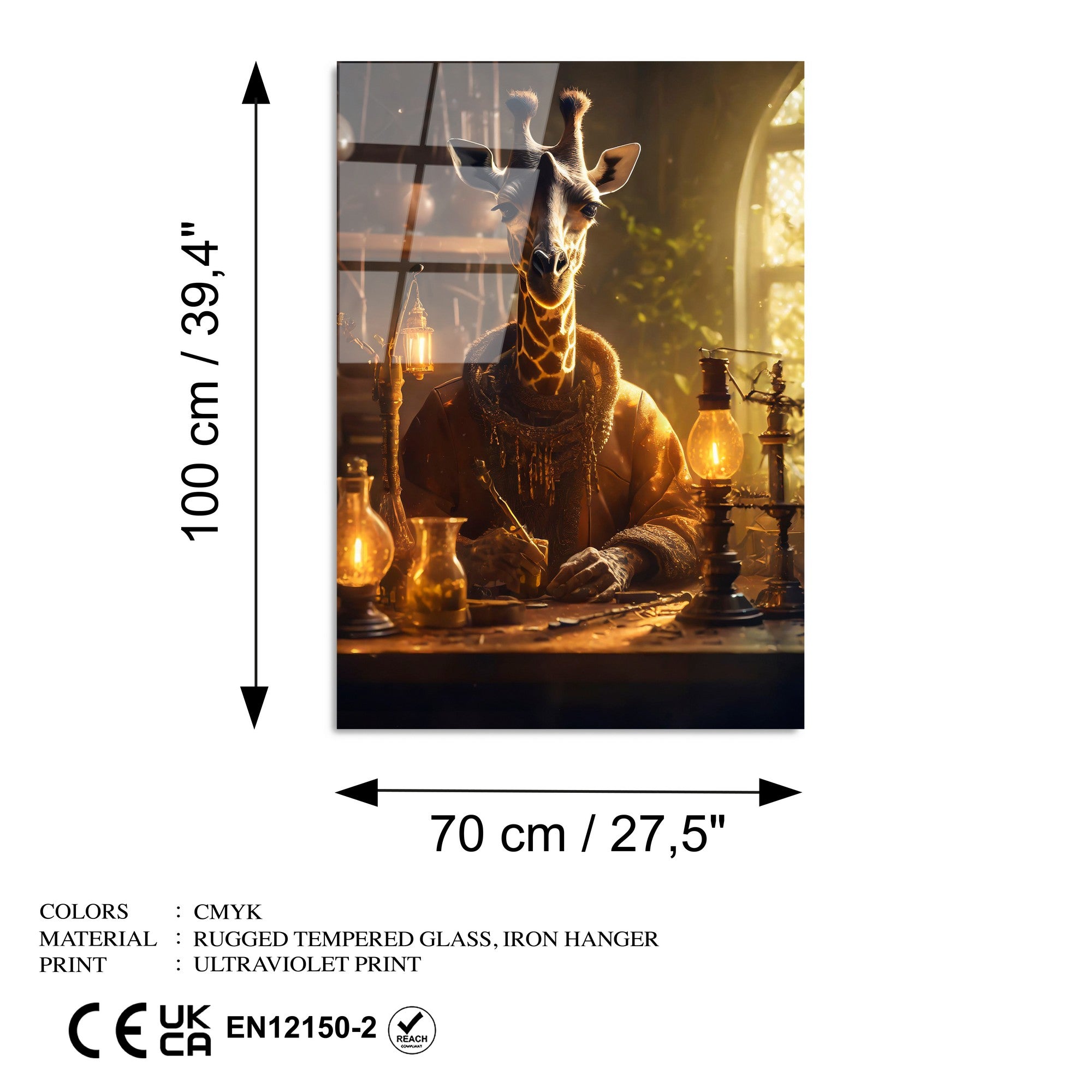 Quadro Decorativo em Vidro Temperado 4 mm Multicolor 70x100 cm – UV-1187