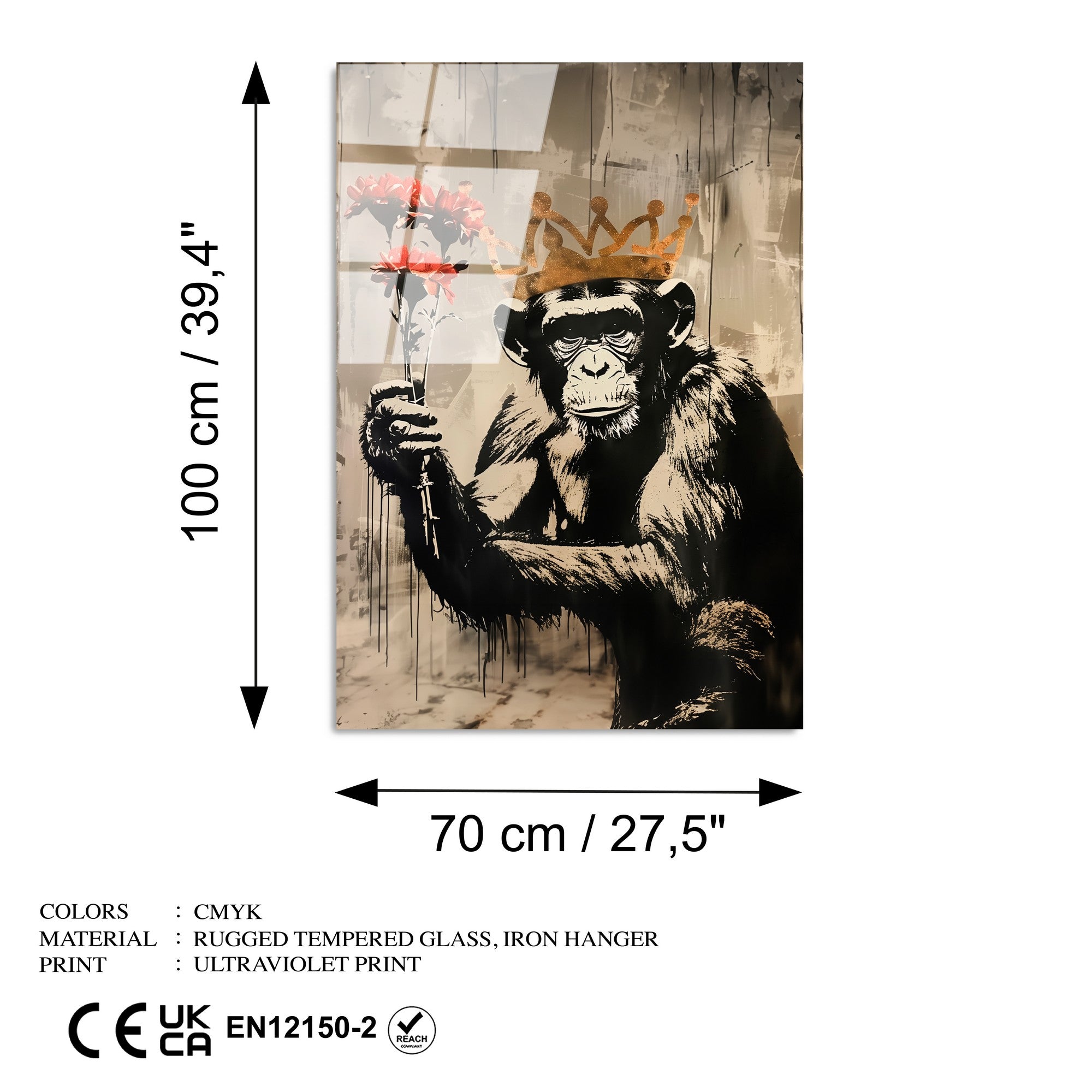 Quadro Decorativo em Vidro Temperado UV-1189, Multicolor, 70 x 100 cm, 4 mm, 7,617 kg (Ref. 123BZM2677)