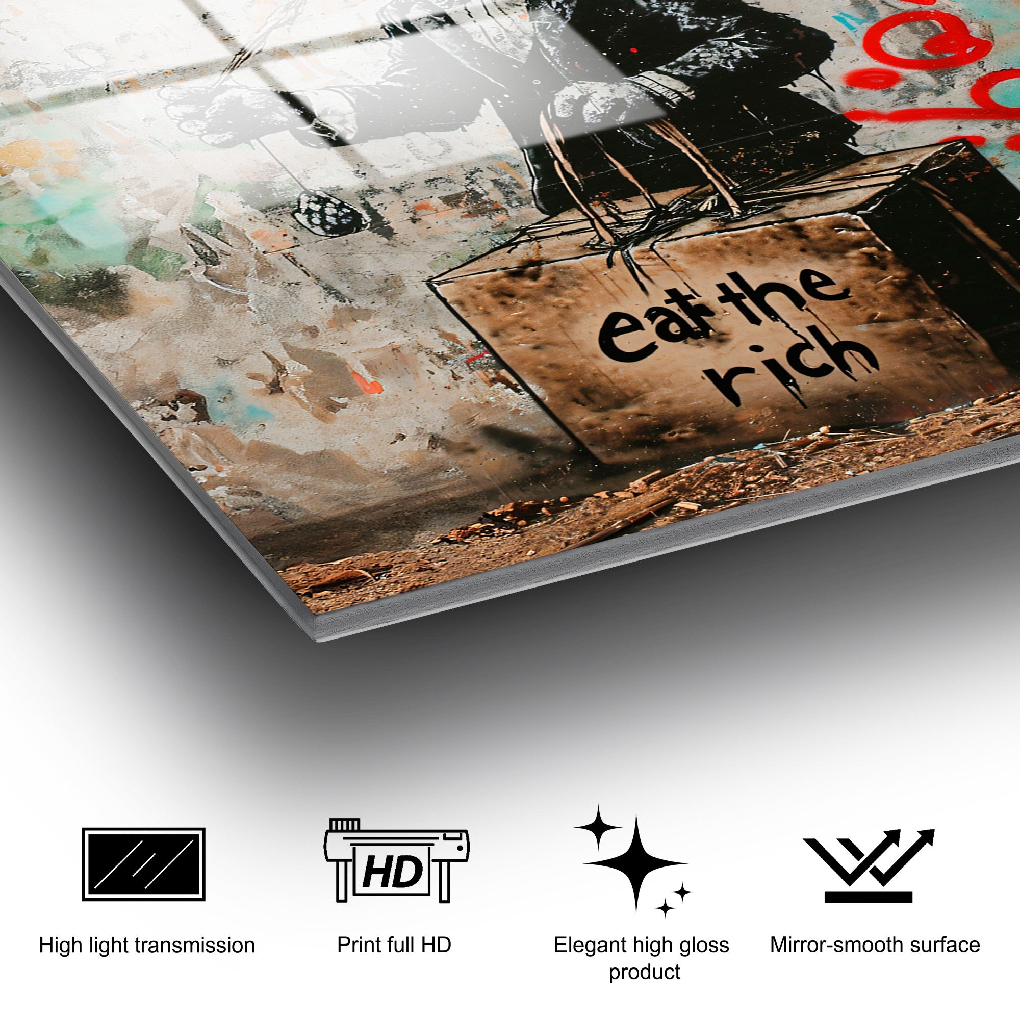 Quadro Decorativo em Vidro Temperado 4 mm Multicolor 70 x 100 cm – UV-1190 (123BZM2678)