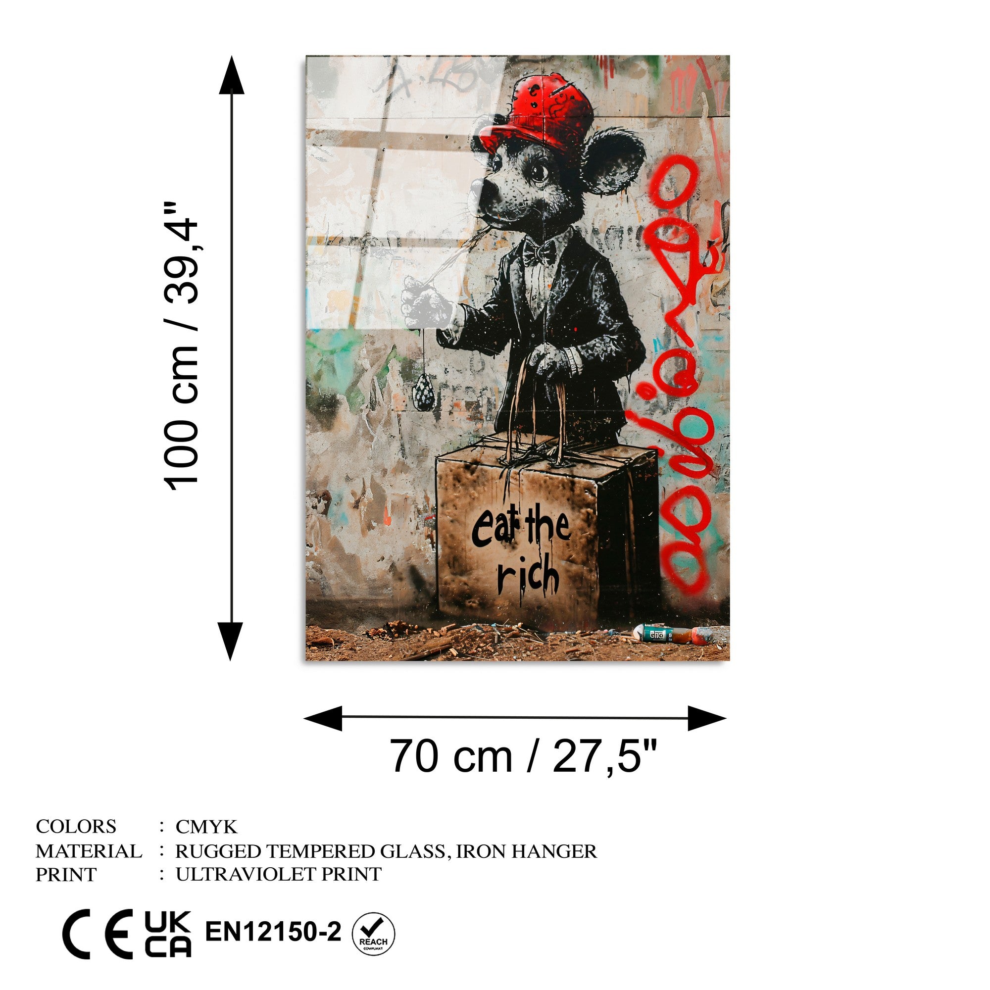 Quadro Decorativo em Vidro Temperado 4 mm Multicolor 70 x 100 cm – UV-1190 (123BZM2678)