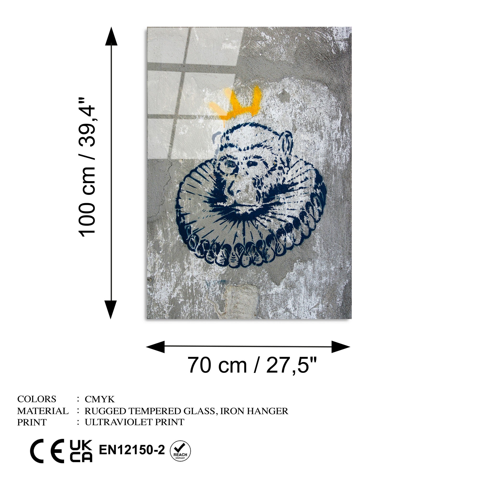 Quadro Decorativo em Vidro Temperado UV-1191, Multicolor, 70 x 100 cm, 4 mm