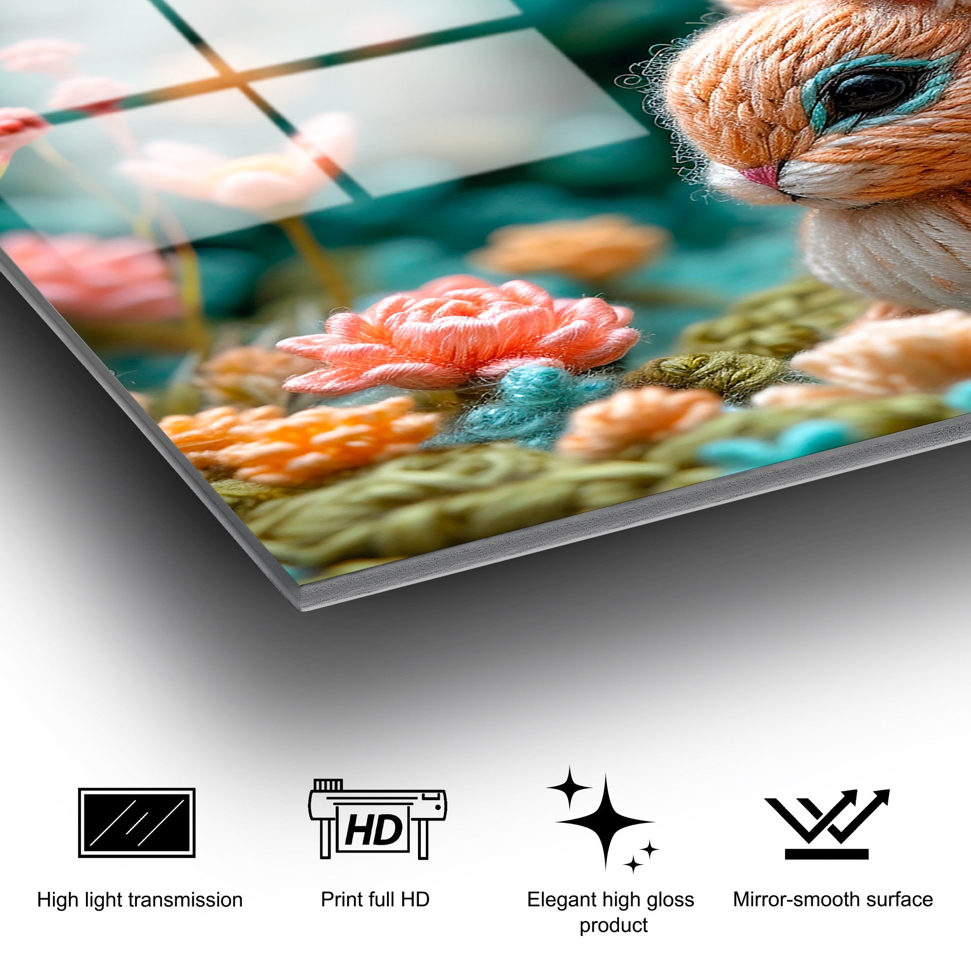 Quadro Decorativo em Vidro 100% Temperado UV-1192, Multicolor, 70 x 100 cm (4 mm)