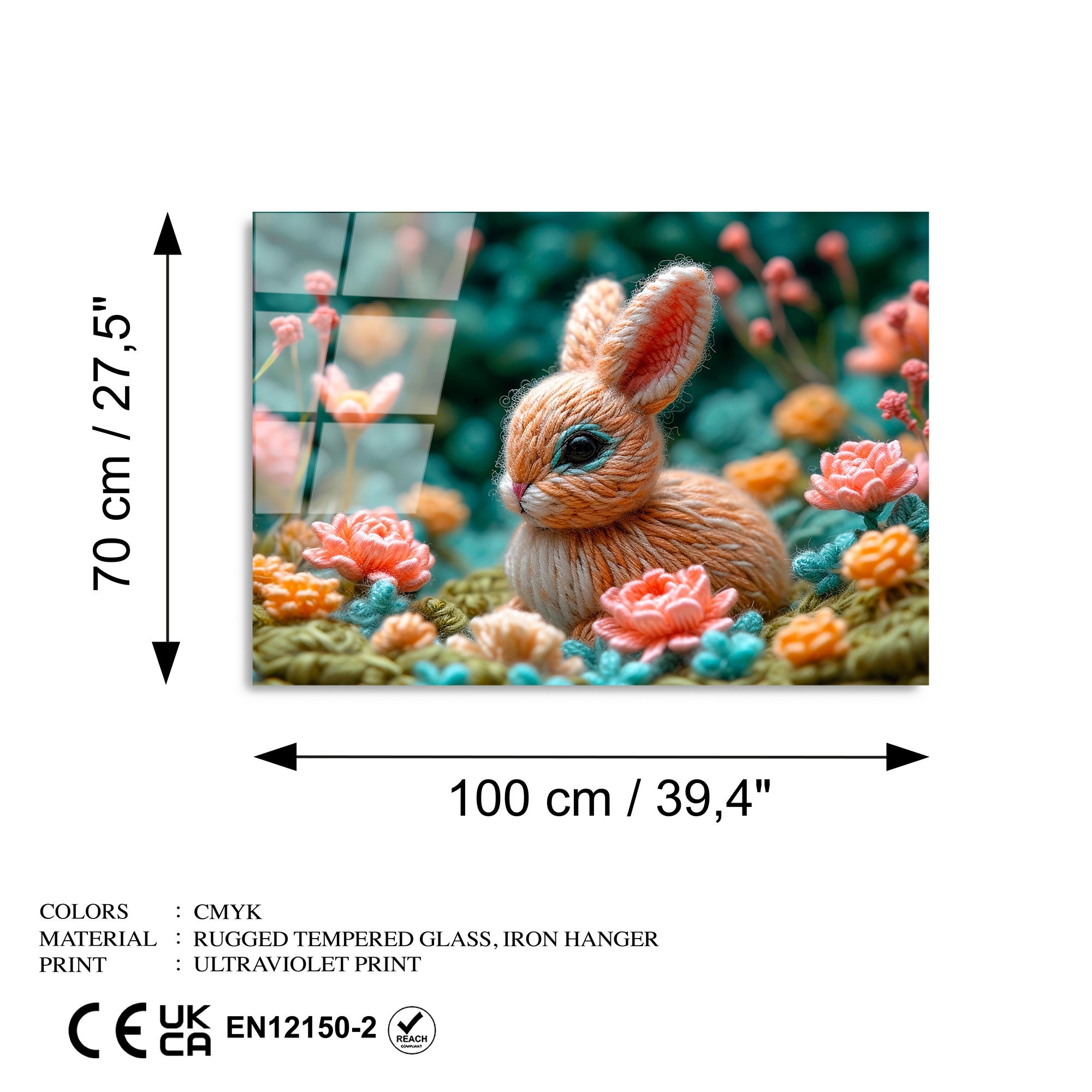 Quadro Decorativo em Vidro 100% Temperado UV-1192, Multicolor, 70 x 100 cm (4 mm)