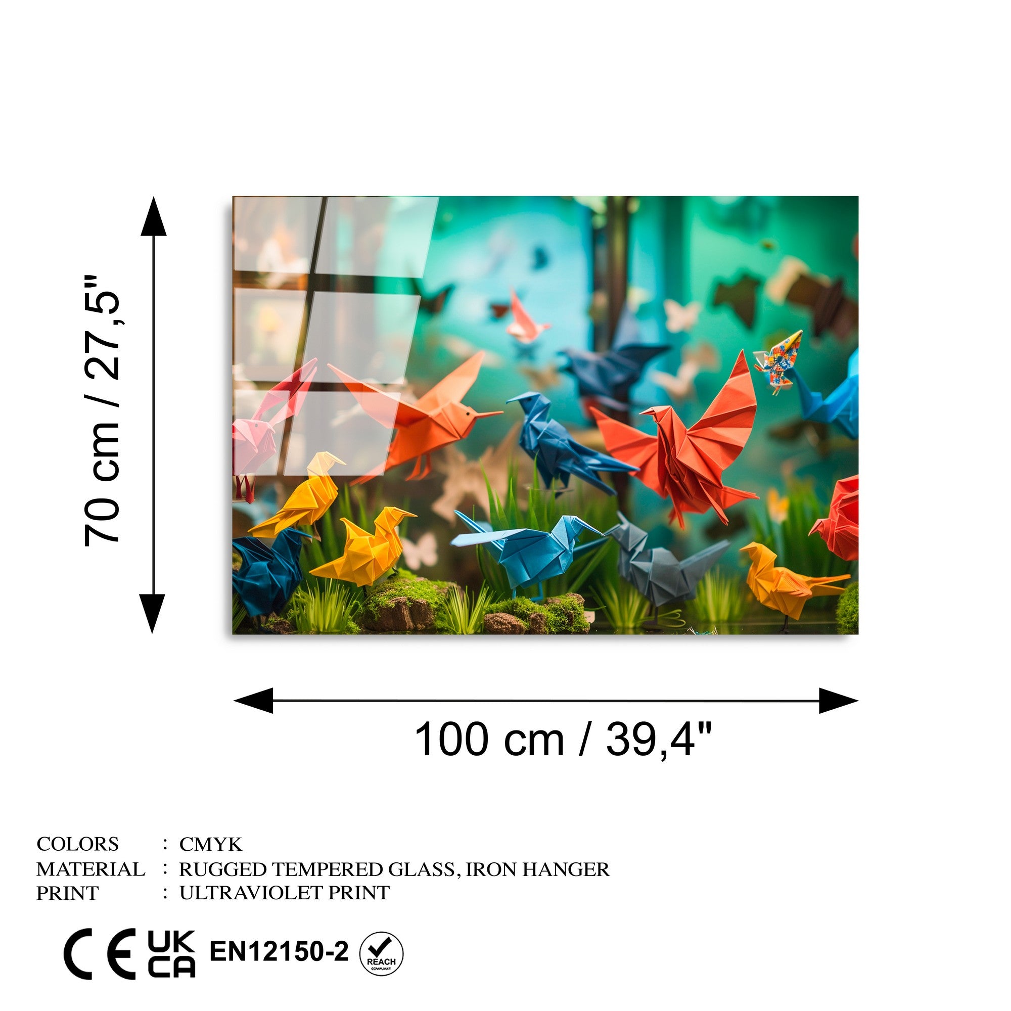 Quadro Decorativo em Vidro Temperado Multicolor UV-1193, 70x100 cm, 4 mm