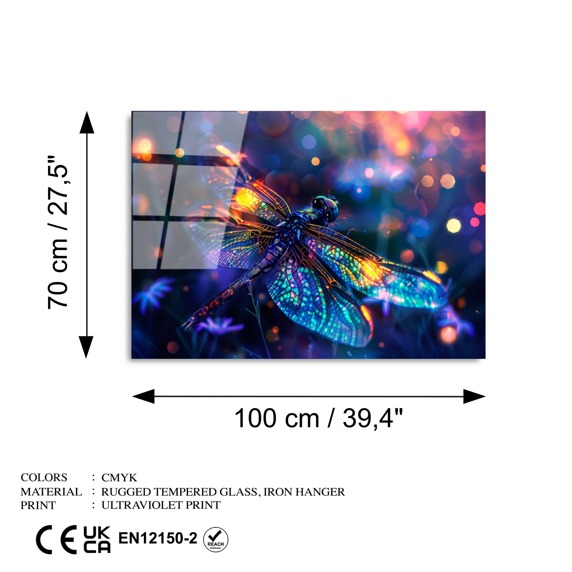 Quadro Decorativo em Vidro Temperado Multicolor 70x100 cm (4 mm) | UV-1194