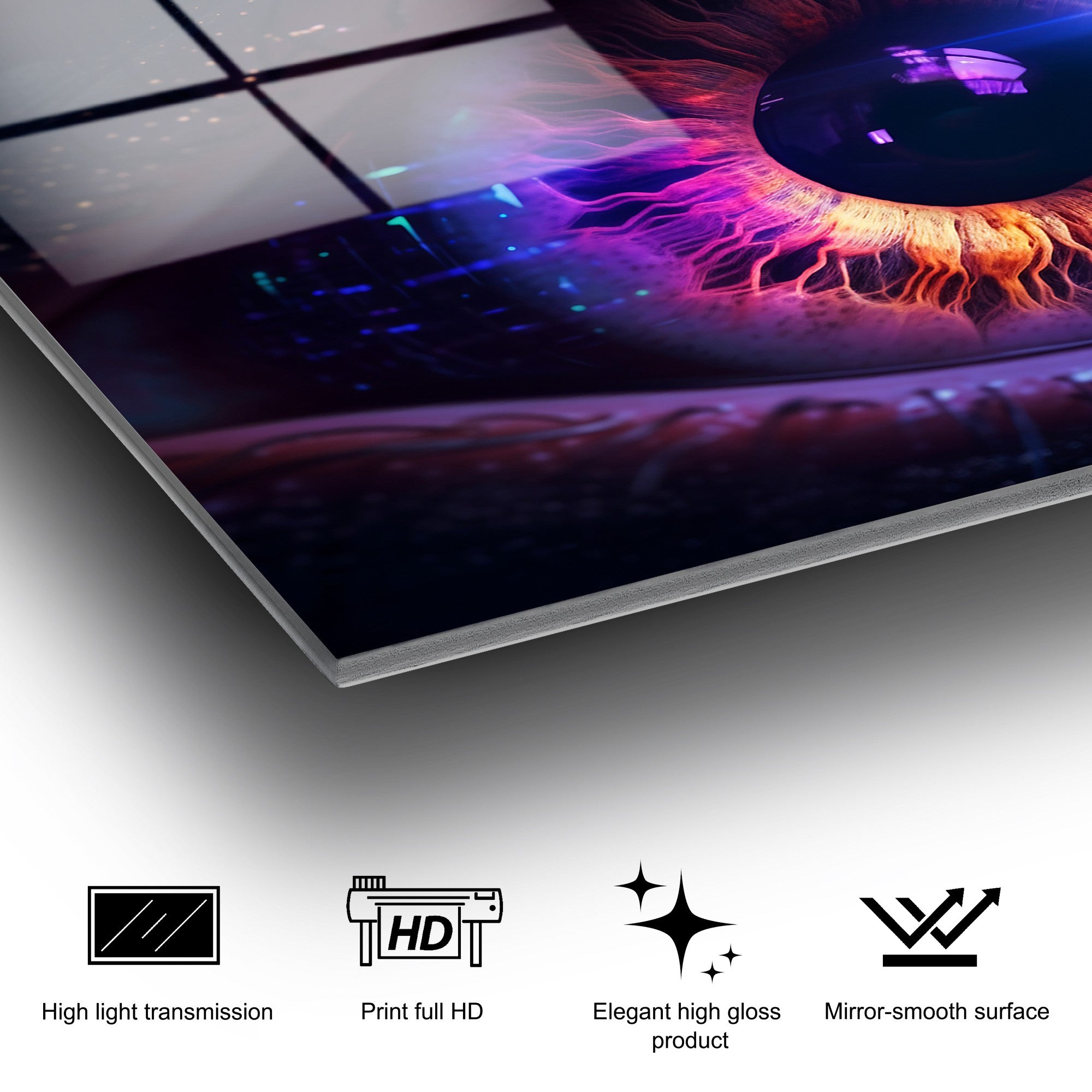 Quadro Decorativo em Vidro Temperado Multicolor 70 x 100 cm – UV-1196 (4 mm)