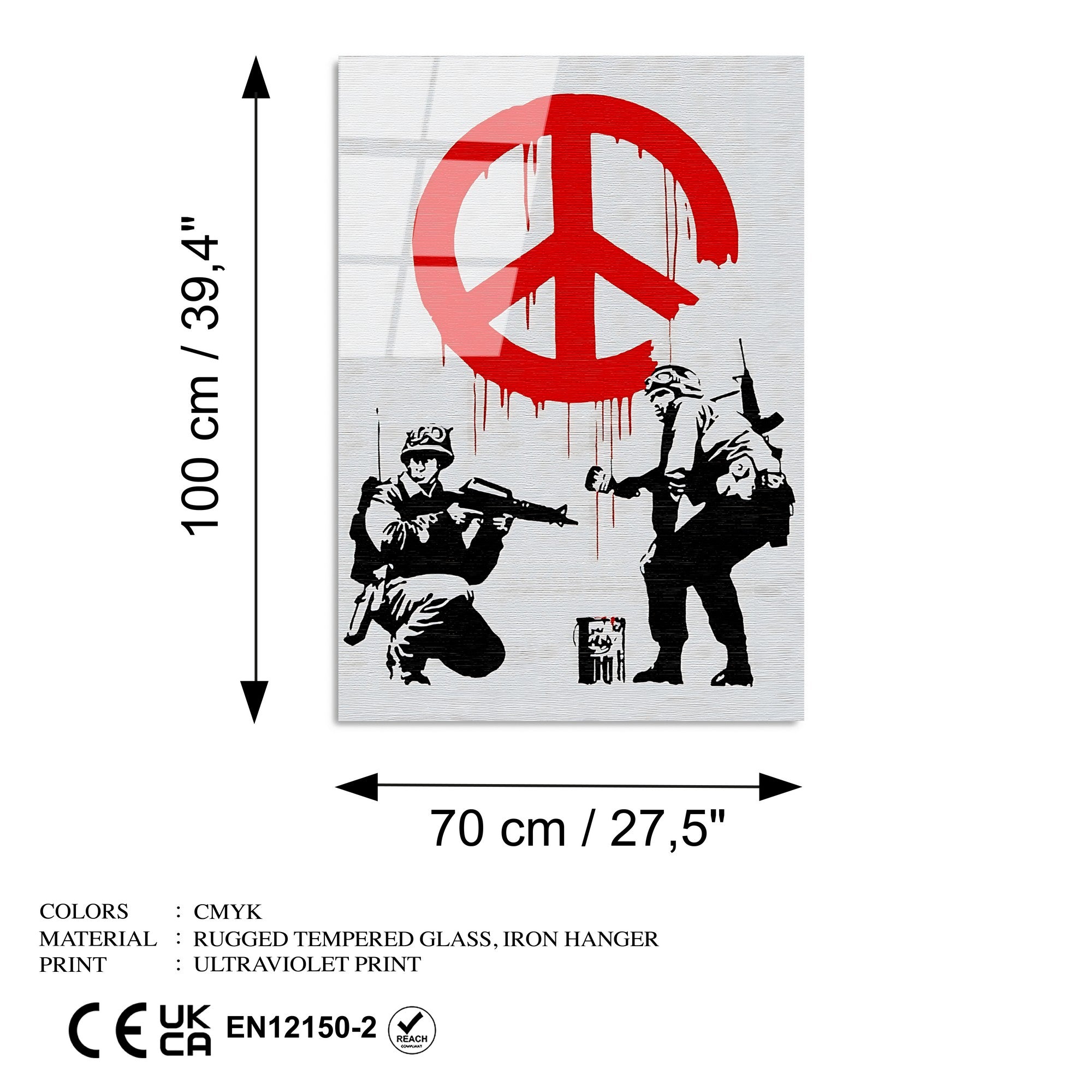 Quadro Decorativo em Vidro Temperado UV-1198, Multicolor, 70 x 100 cm (4 mm)