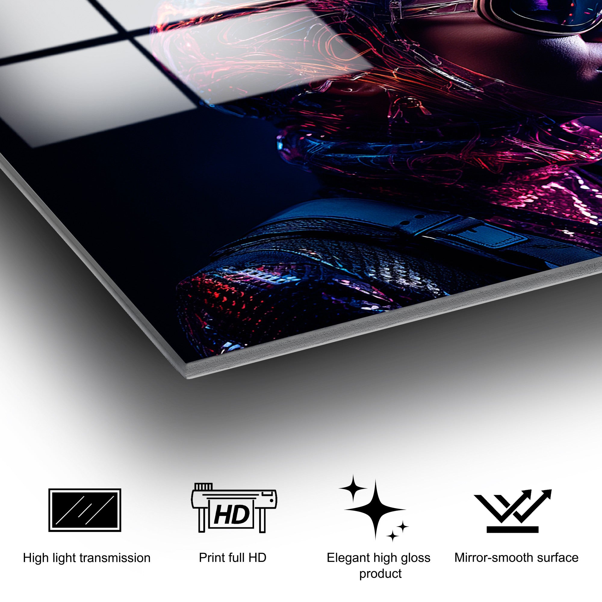 Quadro Decorativo em Vidro Temperado UV-1201, 70 x 100 cm, Multicolor, Vidro 100% Temperado 4 mm