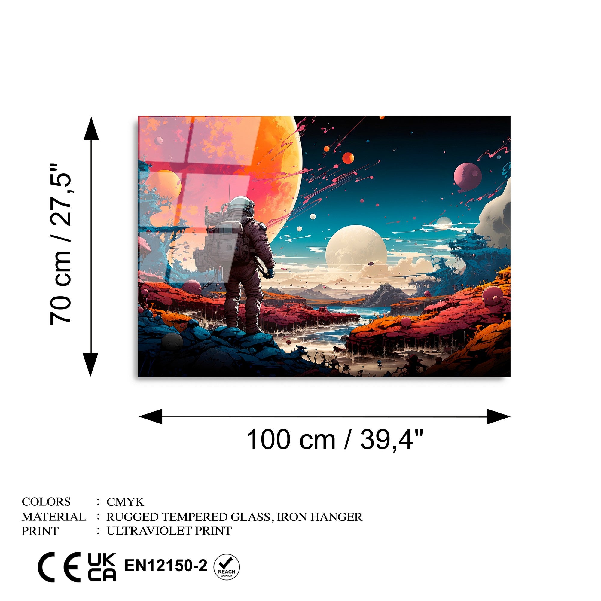 Quadro Decorativo em Vidro Temperado 70 x 100 cm (4 mm) – Multicolor | UV-1202