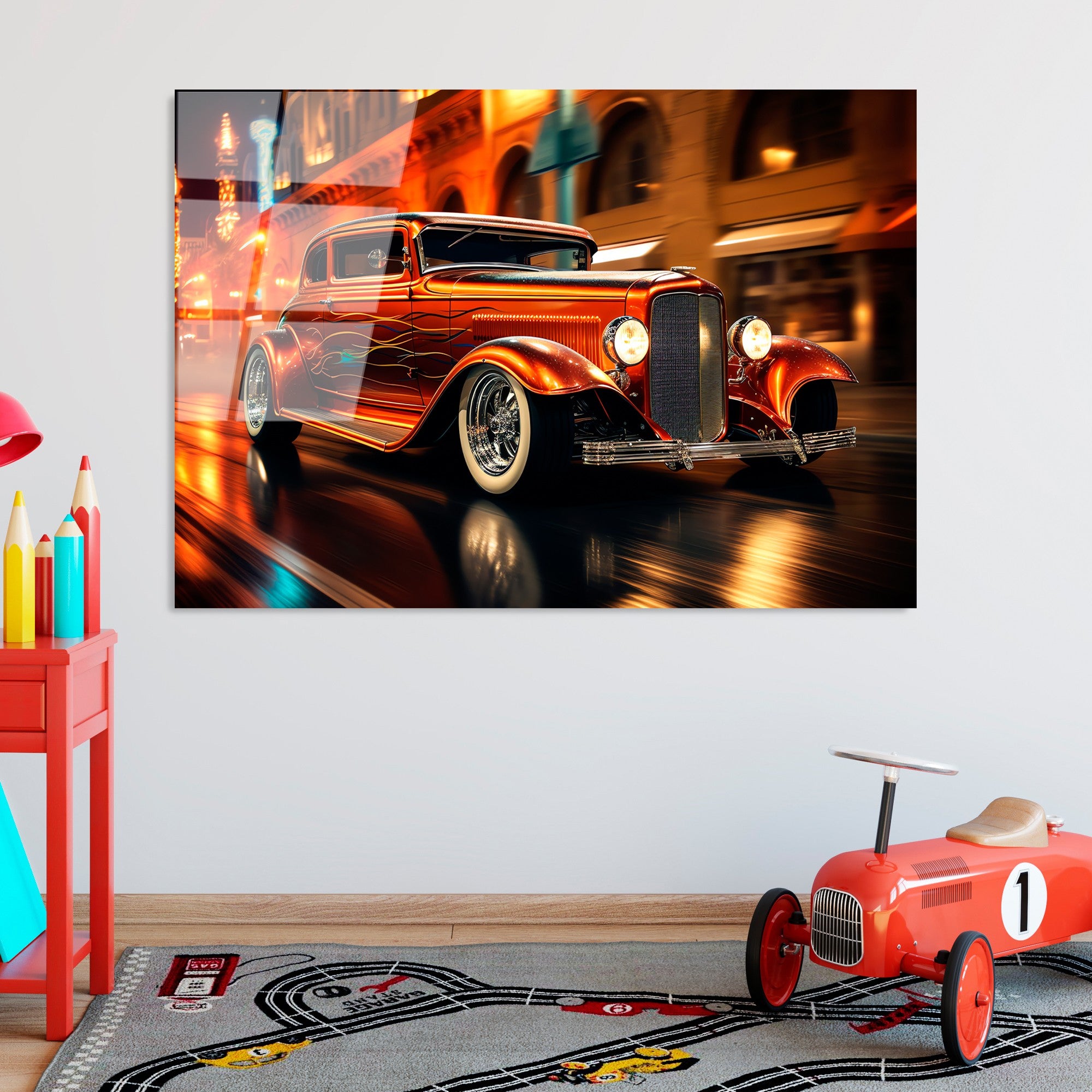 Quadro Decorativo em Vidro Temperado UV-1203, Multicolor, 70 x 100 cm, Vidro 4 mm