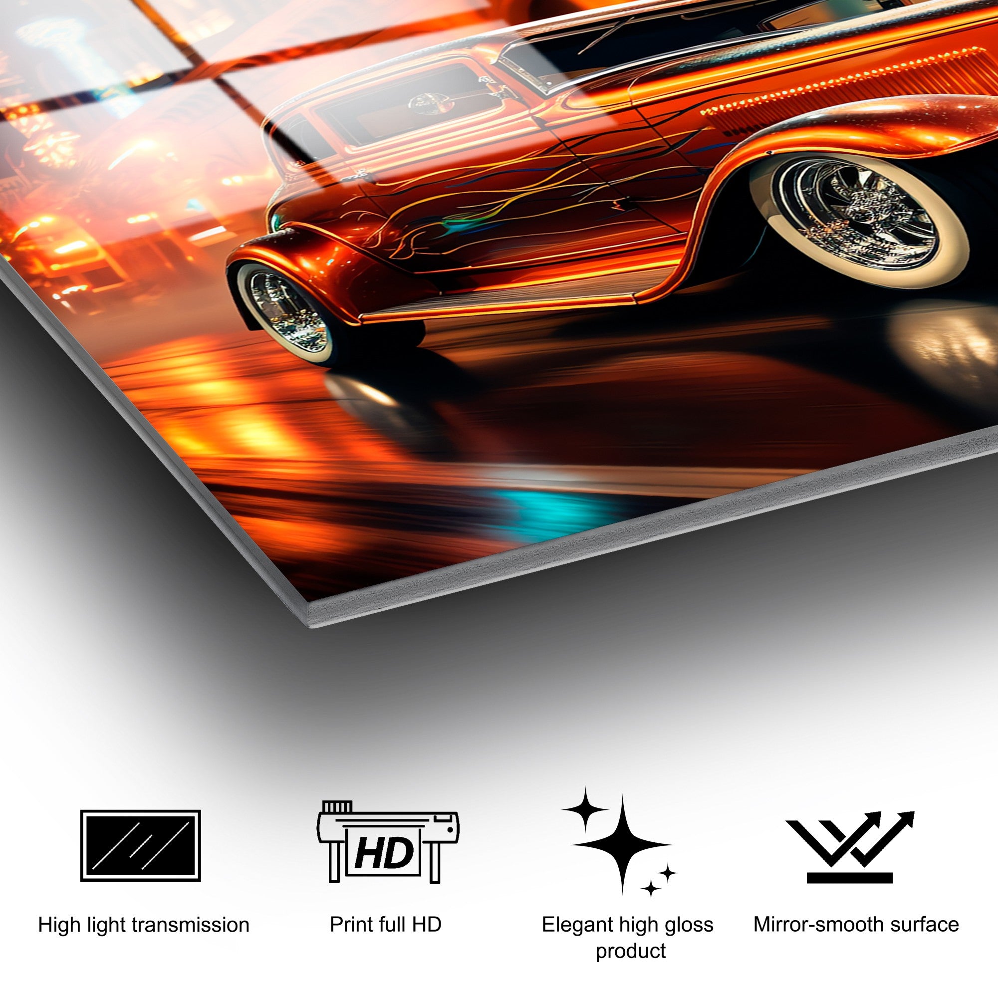 Quadro Decorativo em Vidro Temperado UV-1203, Multicolor, 70 x 100 cm, Vidro 4 mm