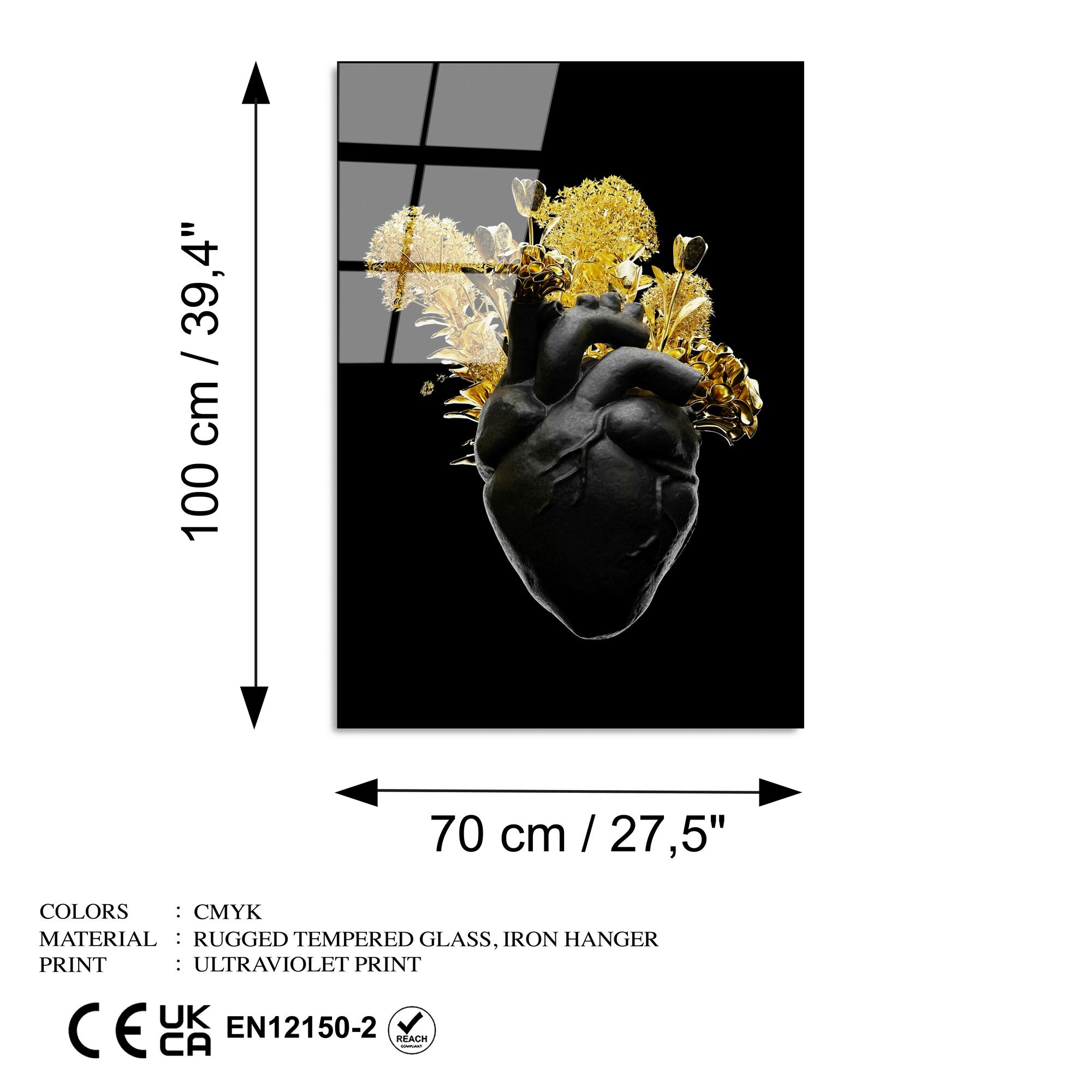 Quadro Decorativo em 100% Vidro Temperado UV-1205 70x100 cm Multicolor 4 mm