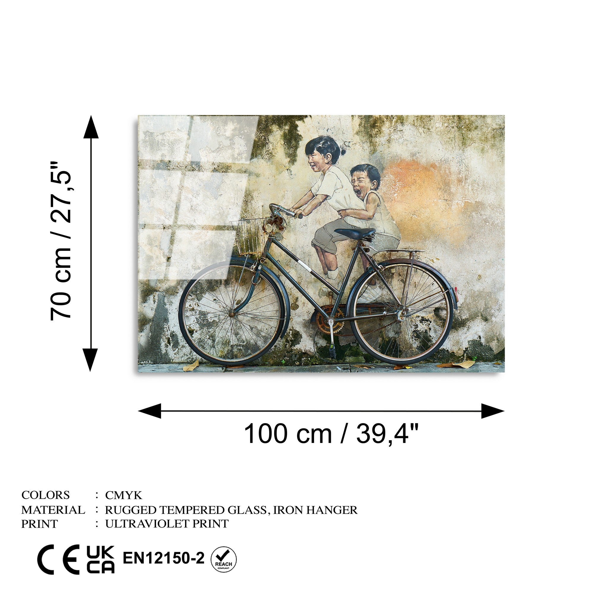 Quadro Decorativo em Vidro Temperado UV-1208, 70x100 cm, Multicolor, 4 mm