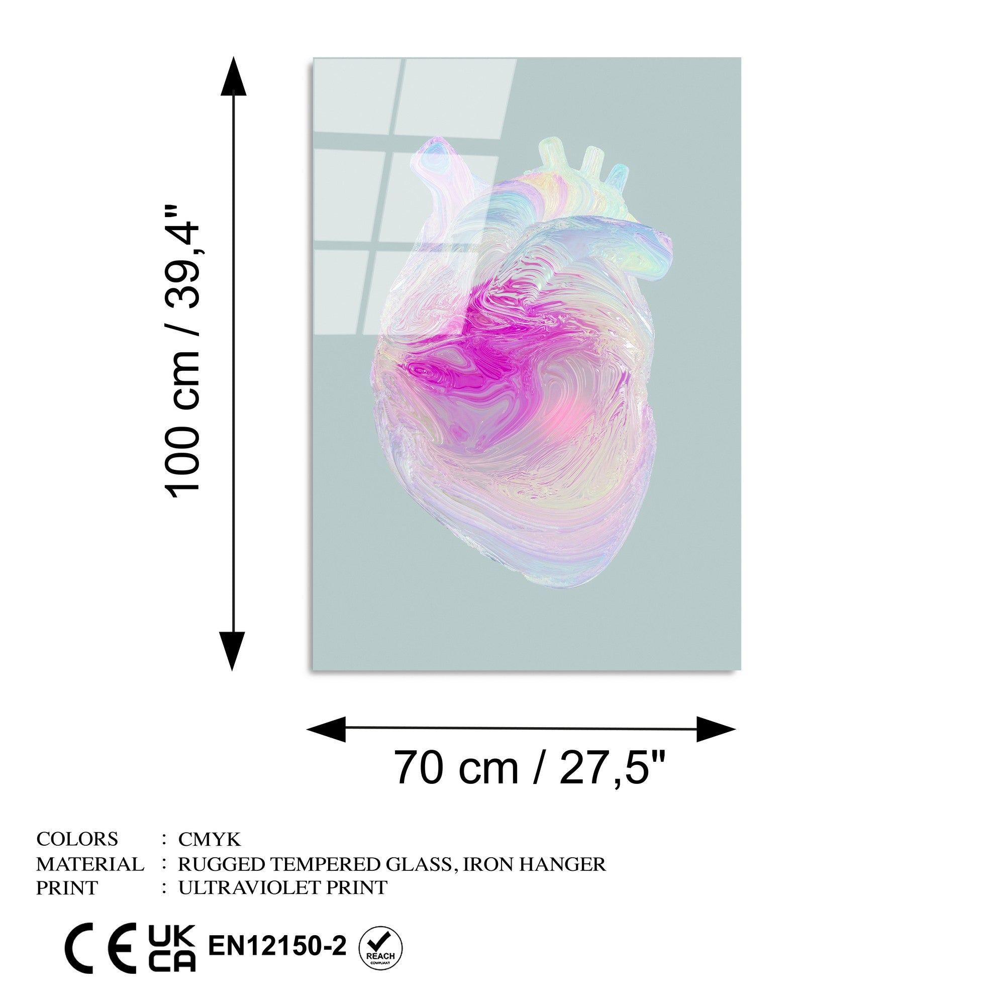 Quadro Decorativo em Vidro Temperado UV-1210, 70 x 100 cm, Multicolor (4 mm)