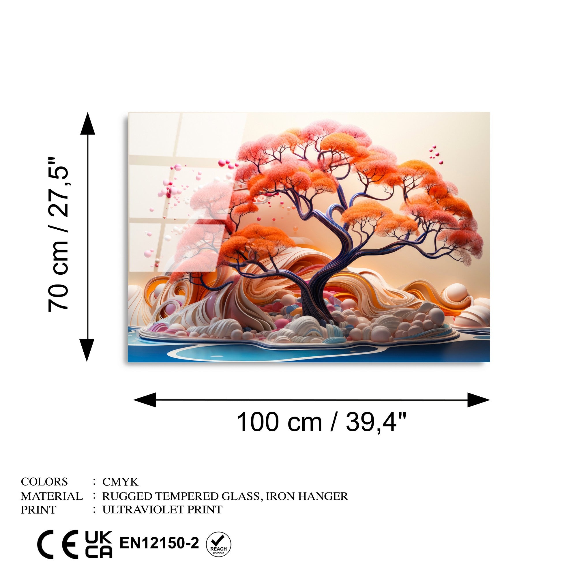 Quadro Decorativo em Vidro Temperado UV-1211 – Multicolor – 70x100 cm – 4 mm