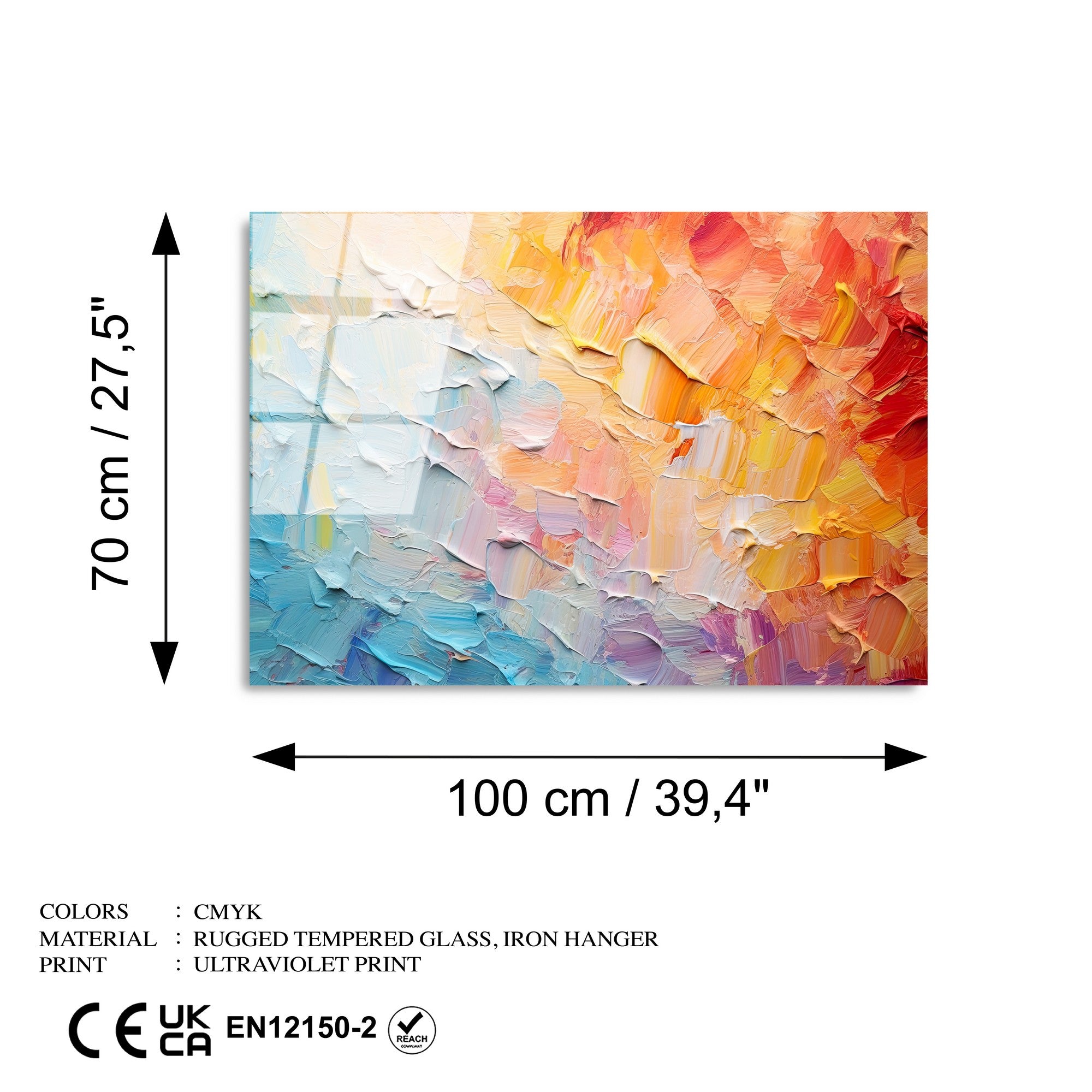 Quadro Decorativo em Vidro Temperado 70x100 cm (4 mm) Multicolor – UV-1212