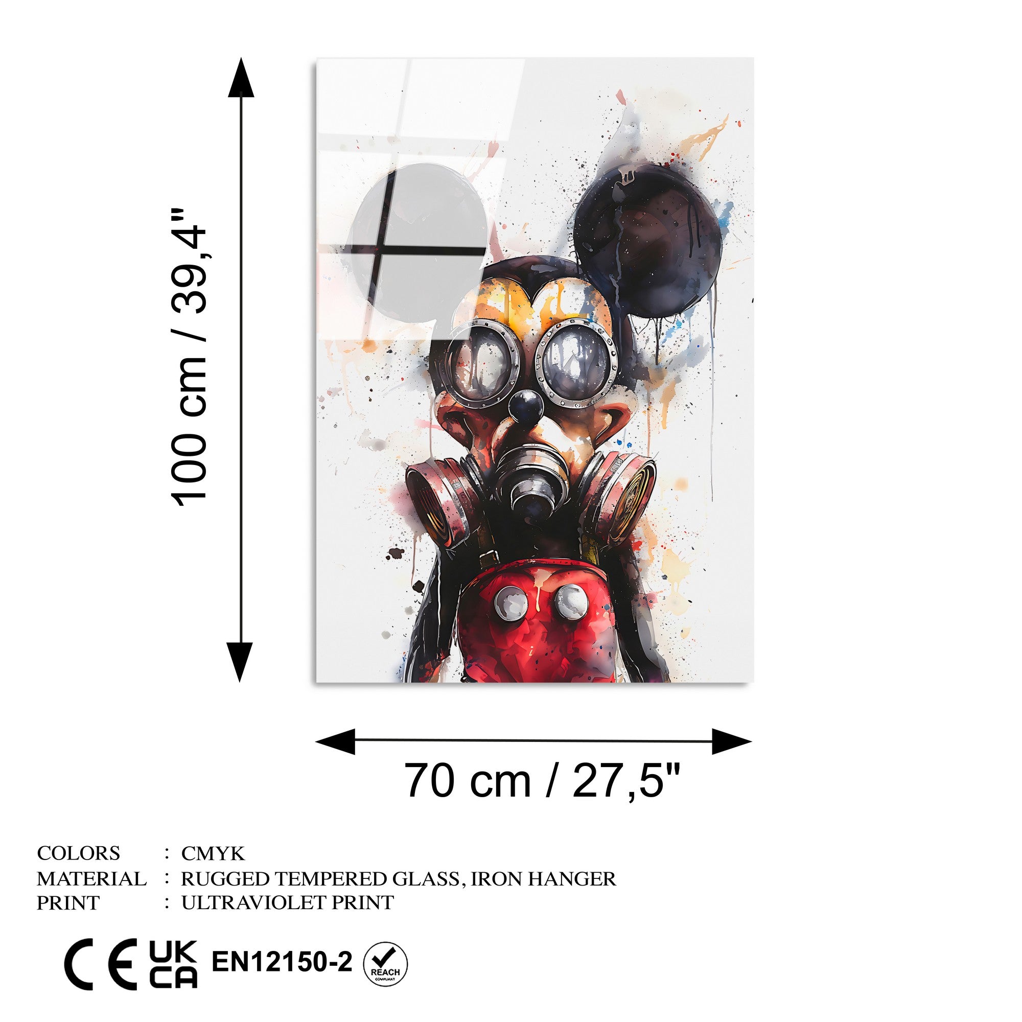 Quadro Decorativo em Vidro Temperado UV-1213, 70 x 100 cm, Multicolor, 4 mm