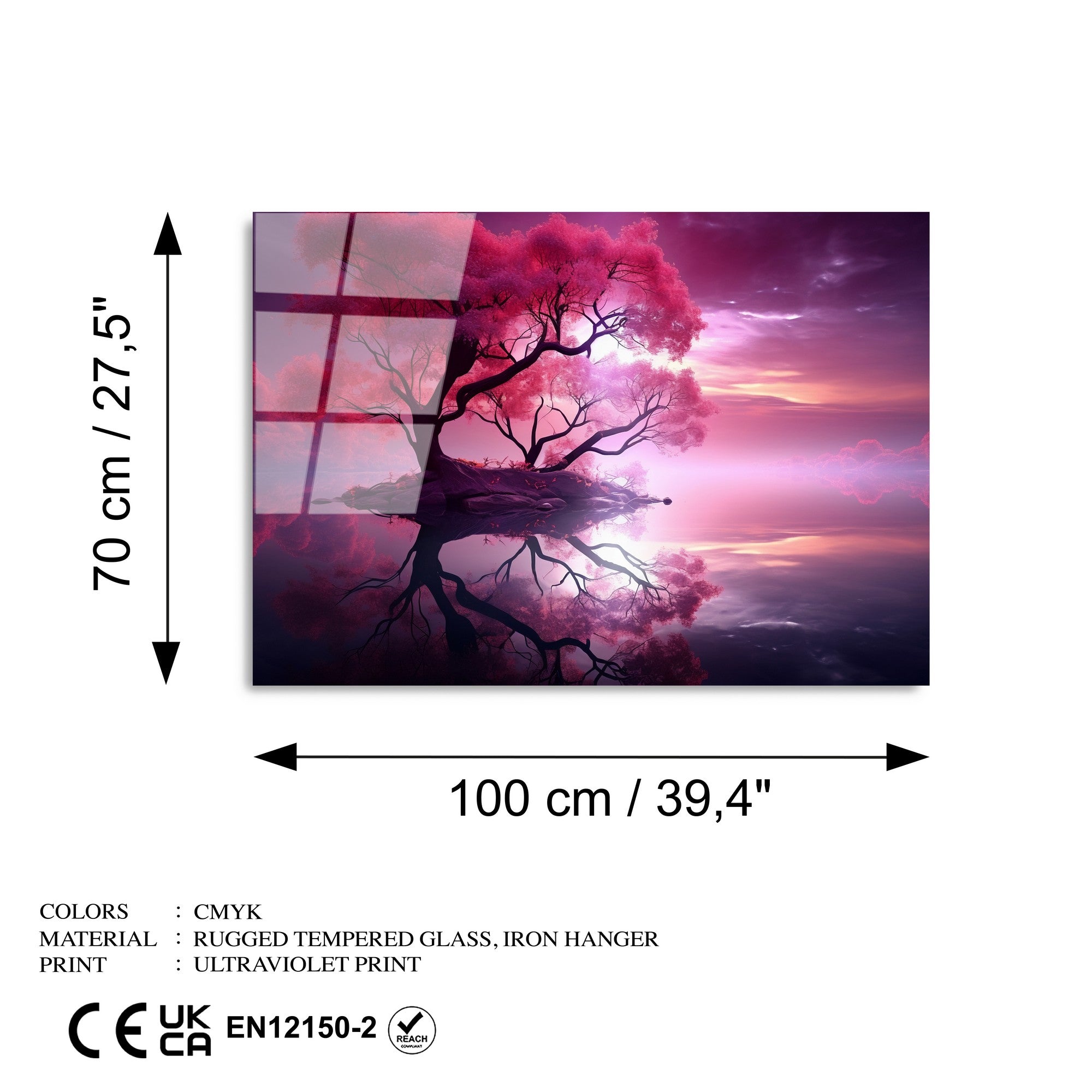 Quadro Decorativo em Vidro Temperado UV-1214, 70 x 100 cm, Multicor (4 mm)