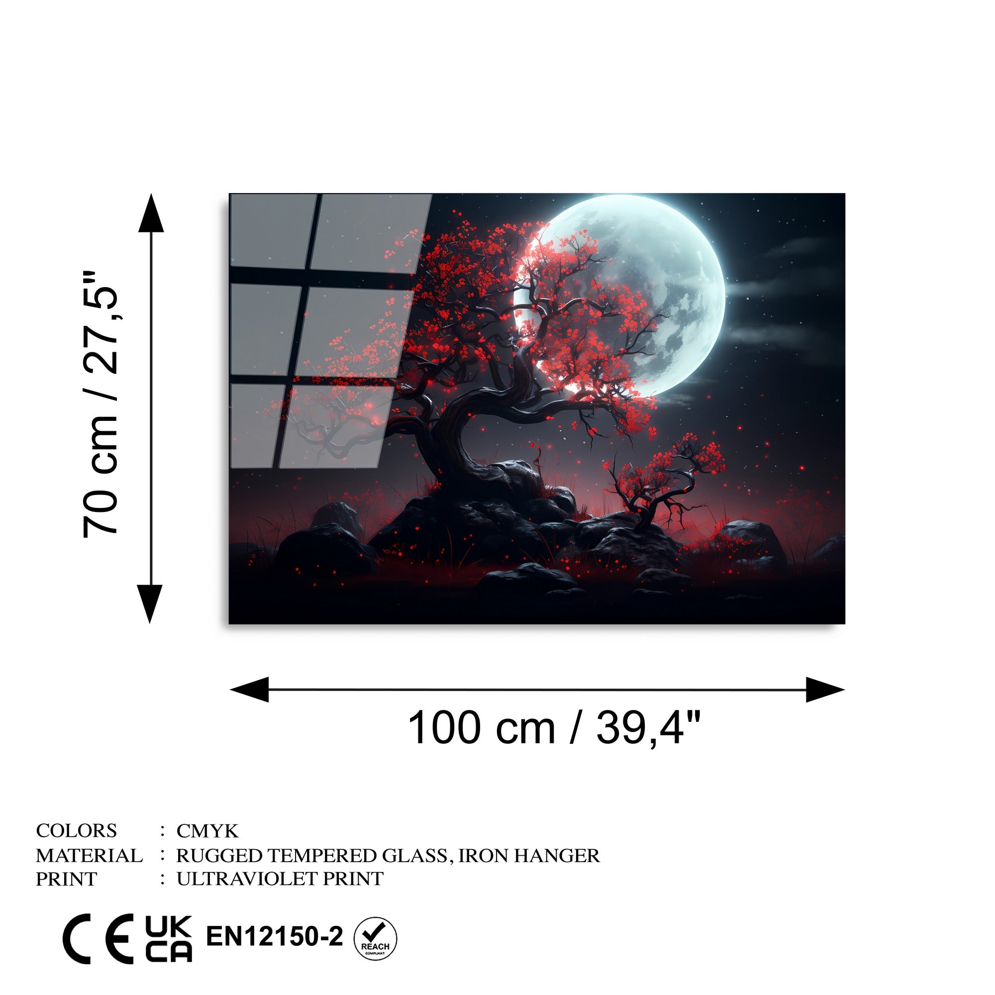 Quadro Decorativo em 100% Vidro Temperado UV-1215, 70 x 100 cm, Multicor (4 mm)