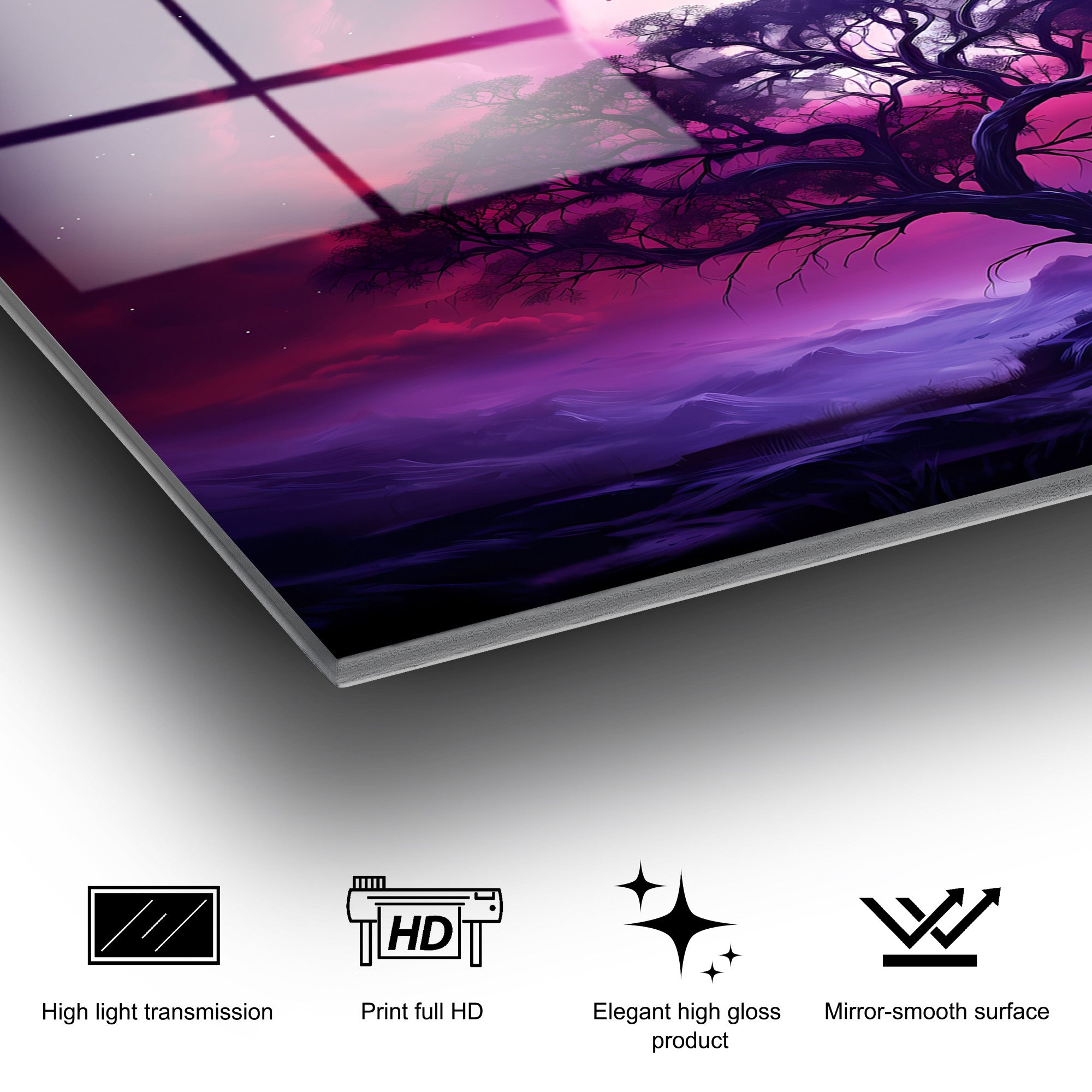 Quadro Decorativo em Vidro Temperado 4 mm (70 x 100 cm) Multicolor – UV-1216