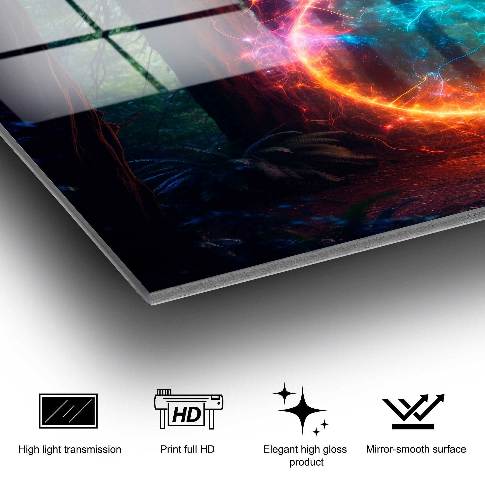 Quadro Decorativo em Vidro Temperado 100% UV-1217, 70 x 100 cm, Multicolor, 4 mm