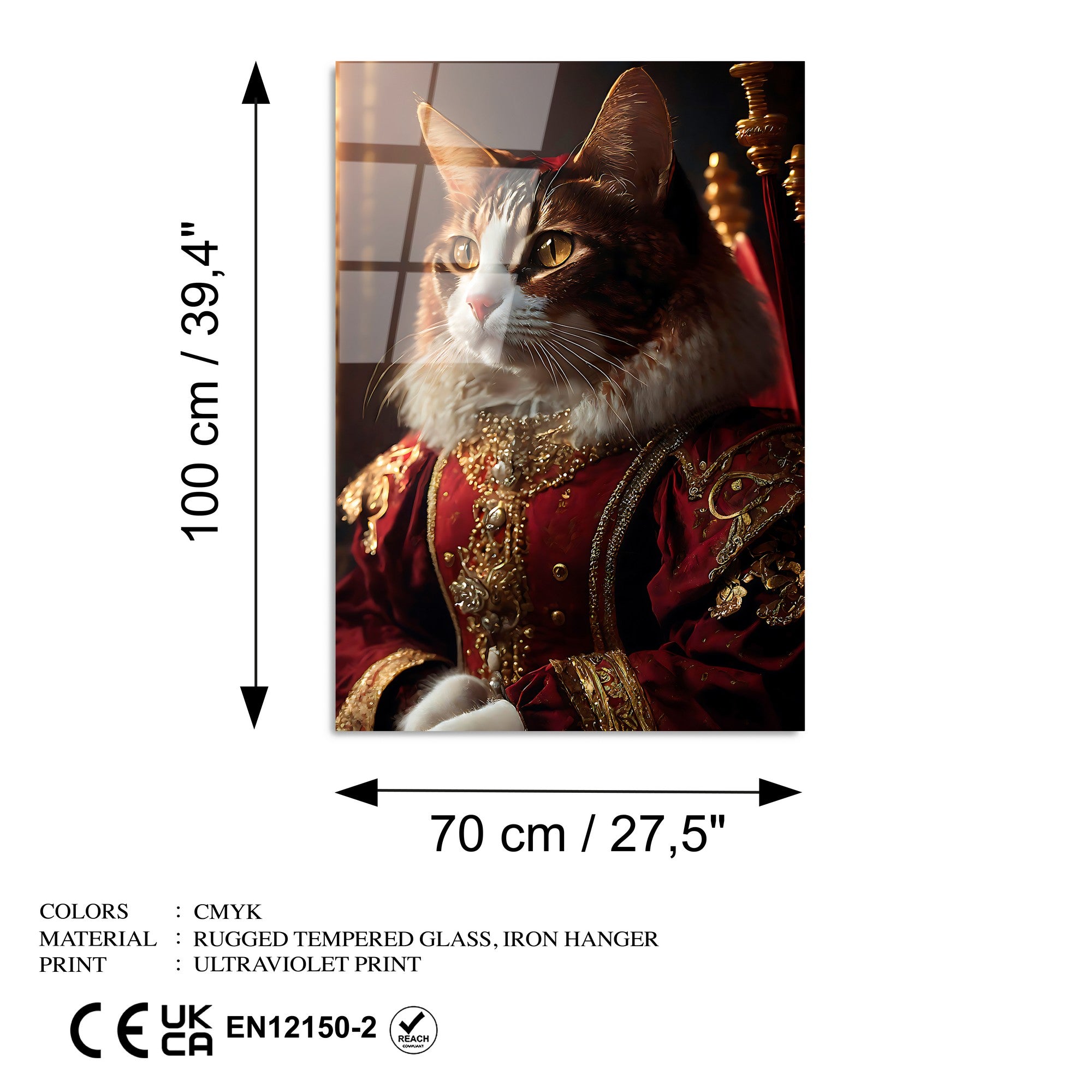 Quadro Decorativo em Vidro Temperado UV-1218, 70 x 100 cm, Multicolor, 4 mm