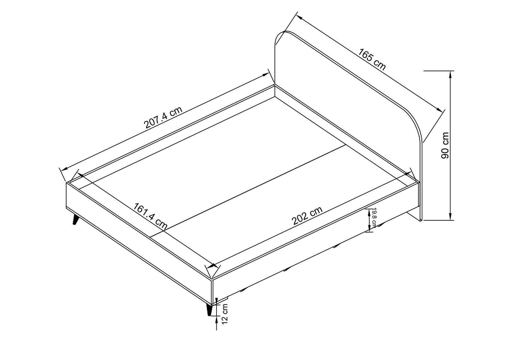 Conjunto de quarto elegante branco, 100% aglomerado revestido em melamina, inclui guarda-roupa, estrado, mesa de cabeceira e cômoda | Design moderno, durável e elegante
