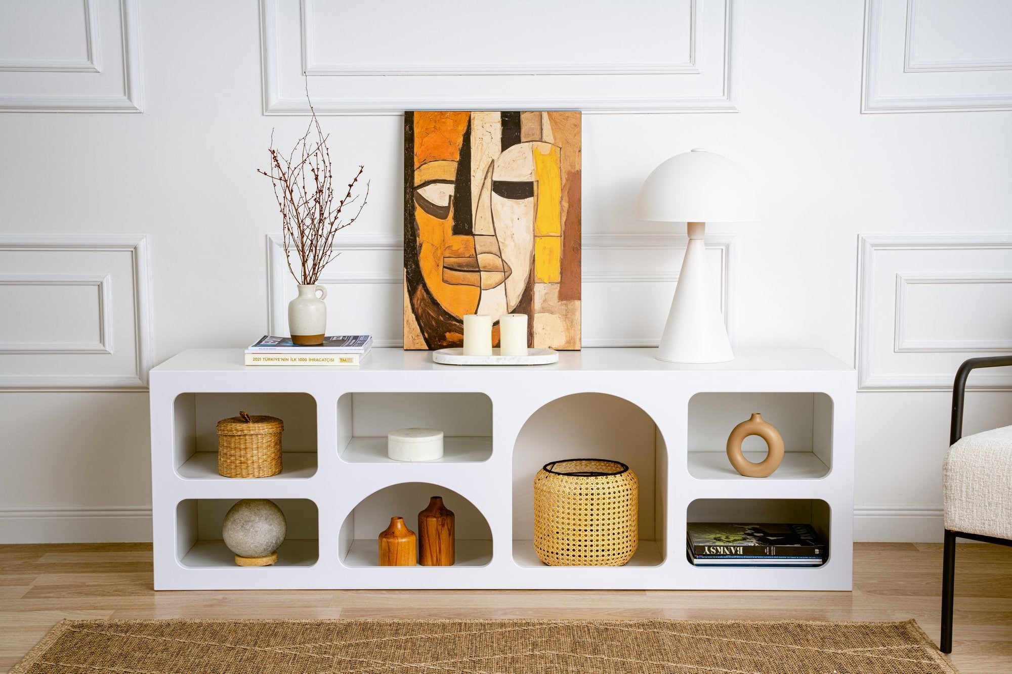 Aparador Ferlis Branco - Design Premium em Melamina 160cm