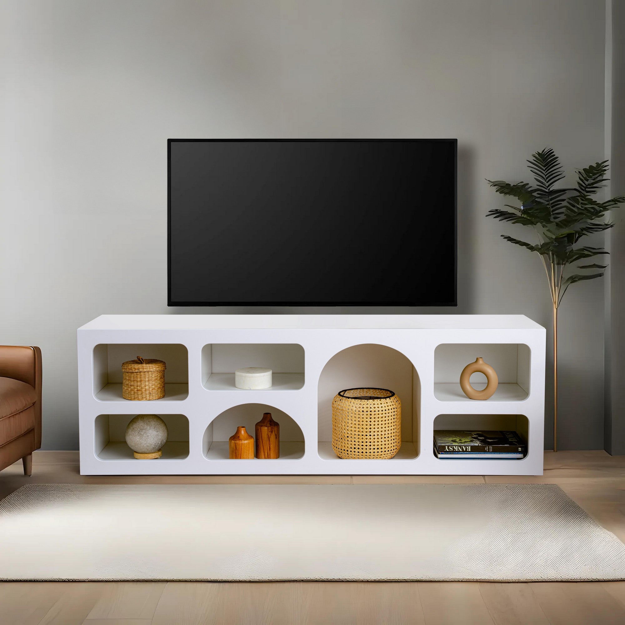 Aparador Ferlis Branco - Design Premium em Melamina 160cm