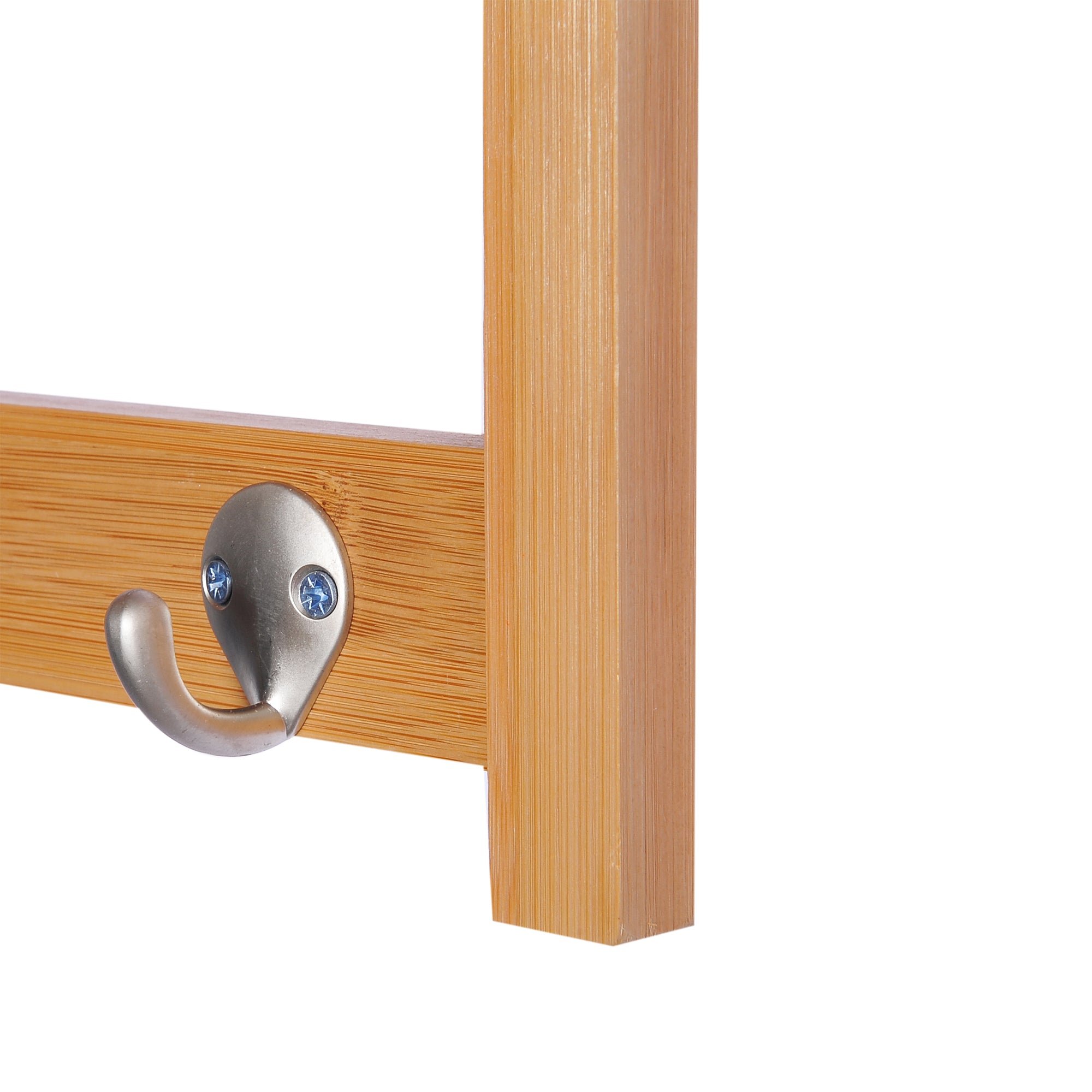 Cabide de Entrada de Bambu 50x17x20cm - Cor de Madeira Natural
