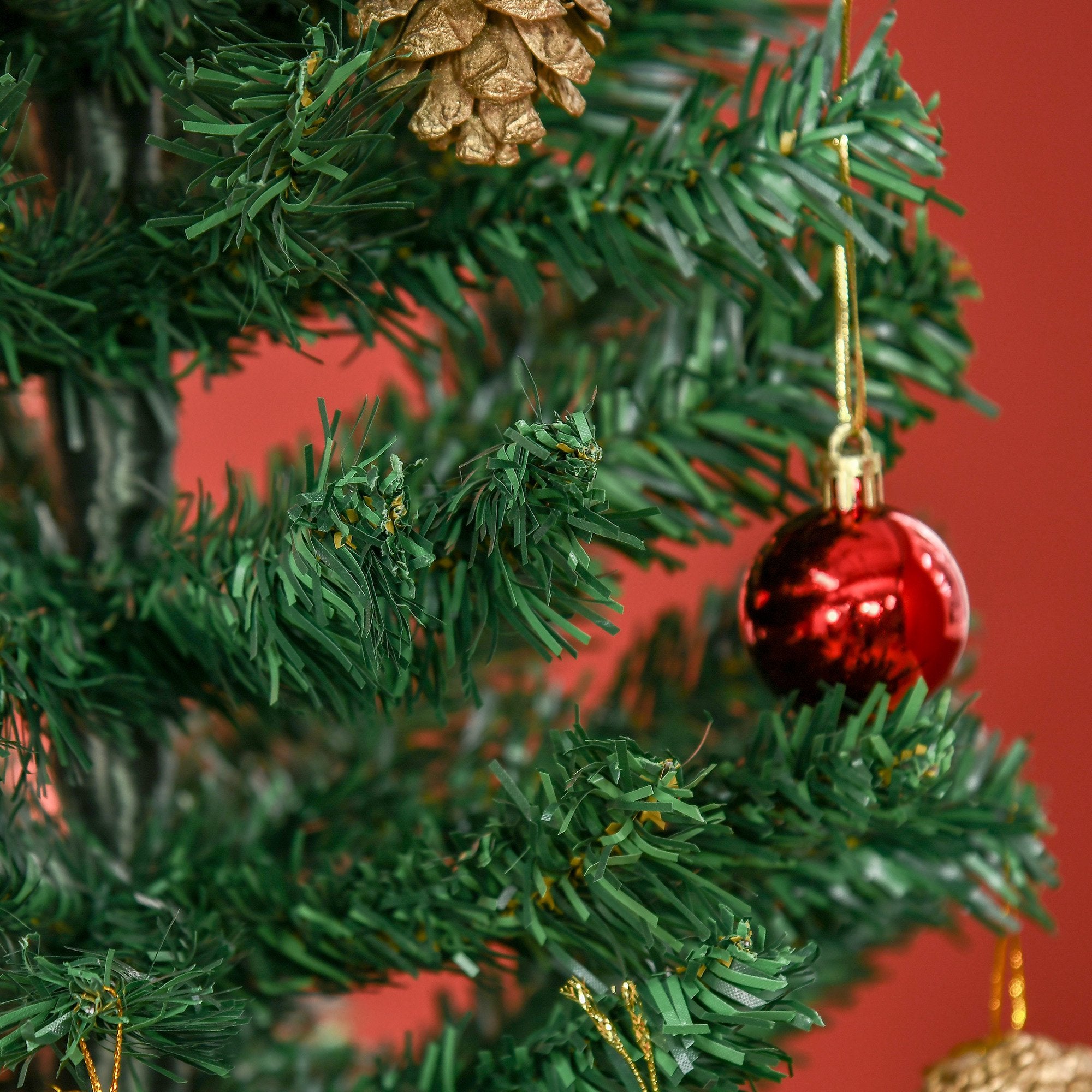 Árvore de Natal Artificial 180cm Verde - Decoração Natalícia com 624 Ramos e 48 Decorações