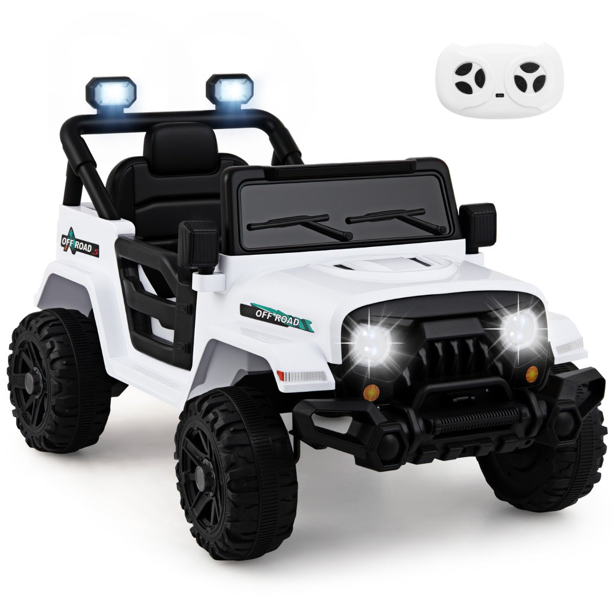 Carro Elétrico para Crianças de 12V com 3 Velocidades Música e Luzes LED Veículo para Crianças dos 3 aos 8 Anos 99 x 62 x 62 cm Branco