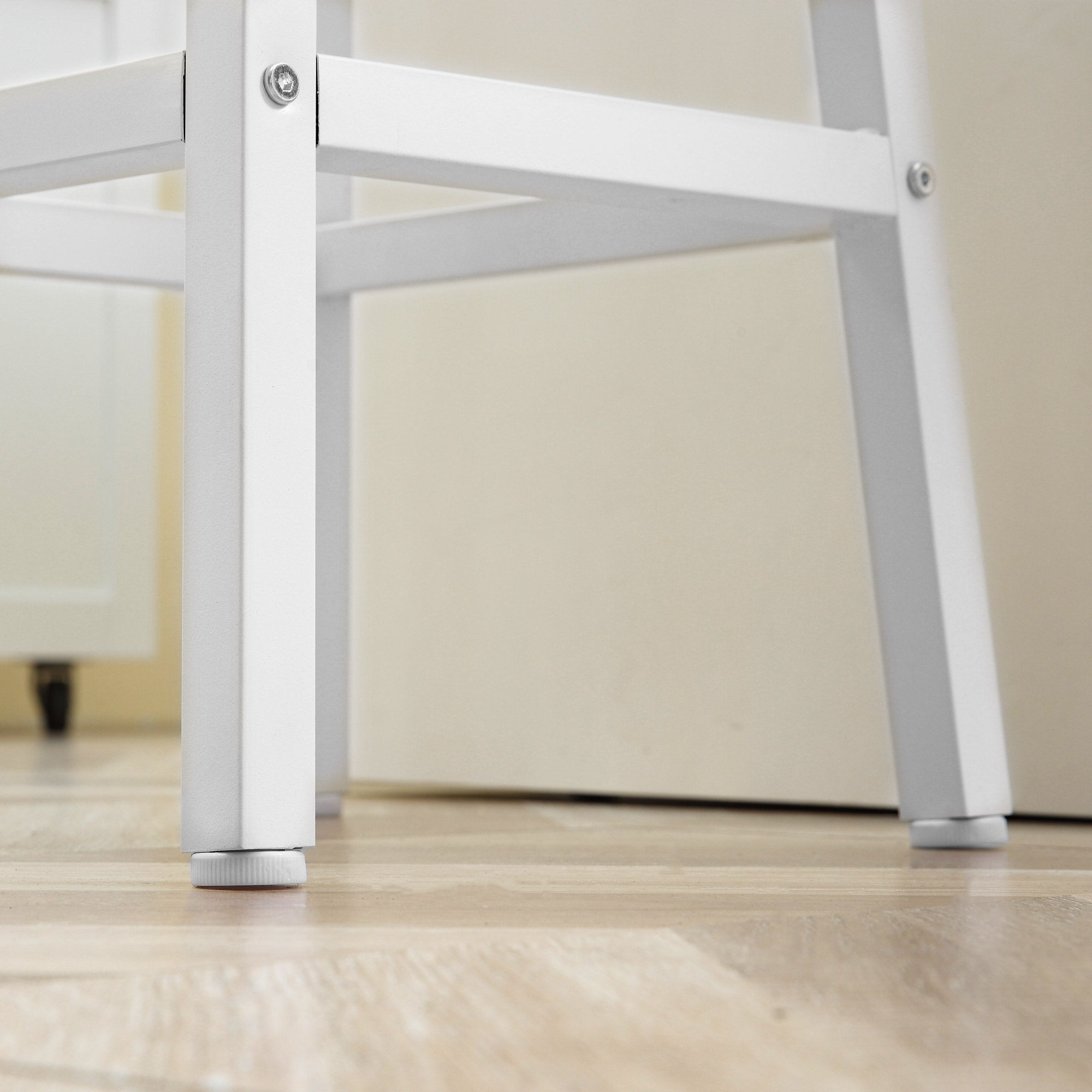 Conjunto de 2 Bancos Altos de Cozinha 32,5x32,5x65cm Branco e Madeira