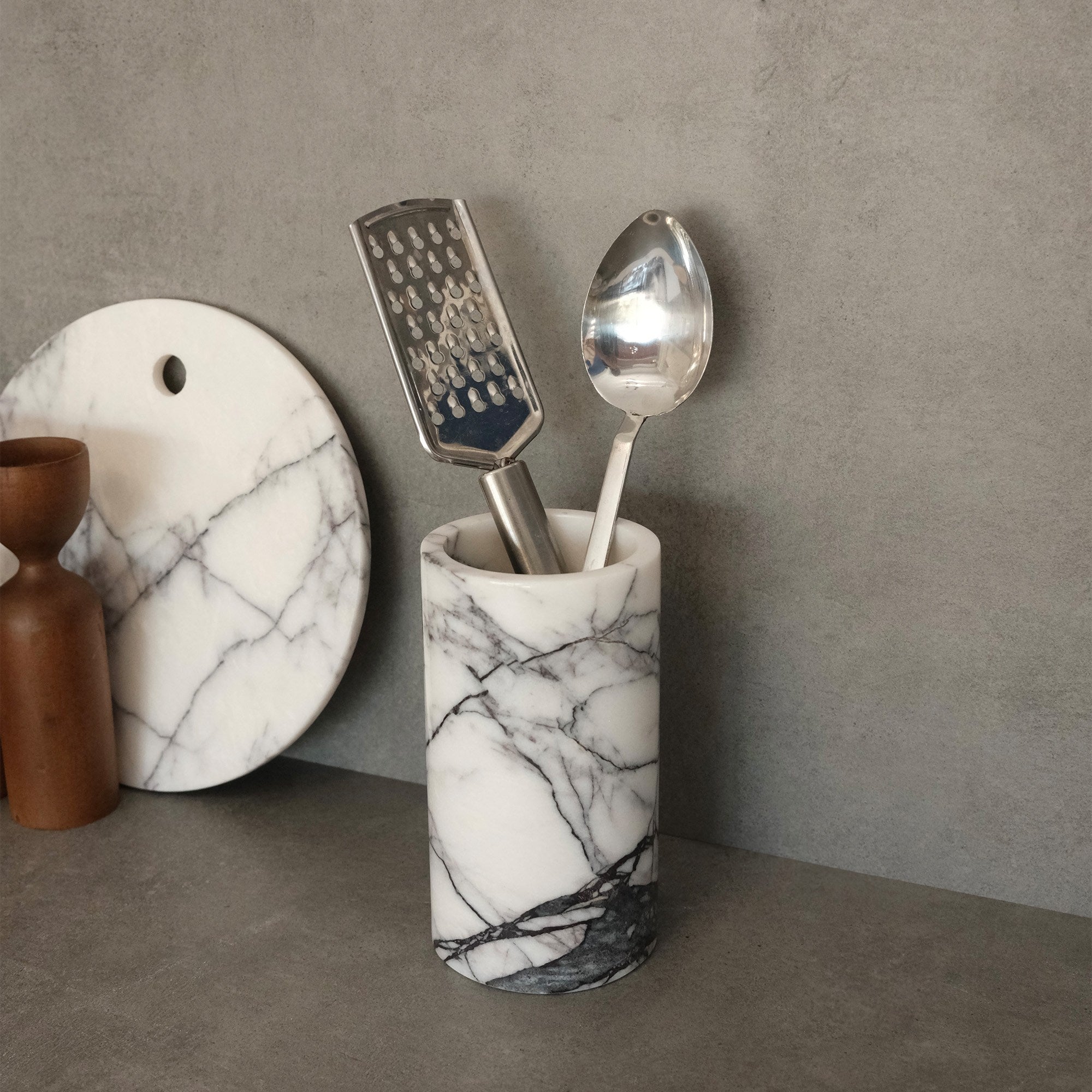 Organizador de cozinha – 9 cm diâmetro – 17 cm altura – mármore