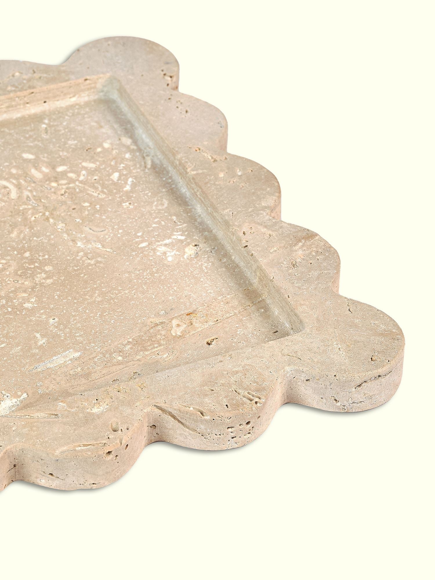 Organizador de Cozinha – 30 x 30 x 2 cm – Bege – Mármore Travertino