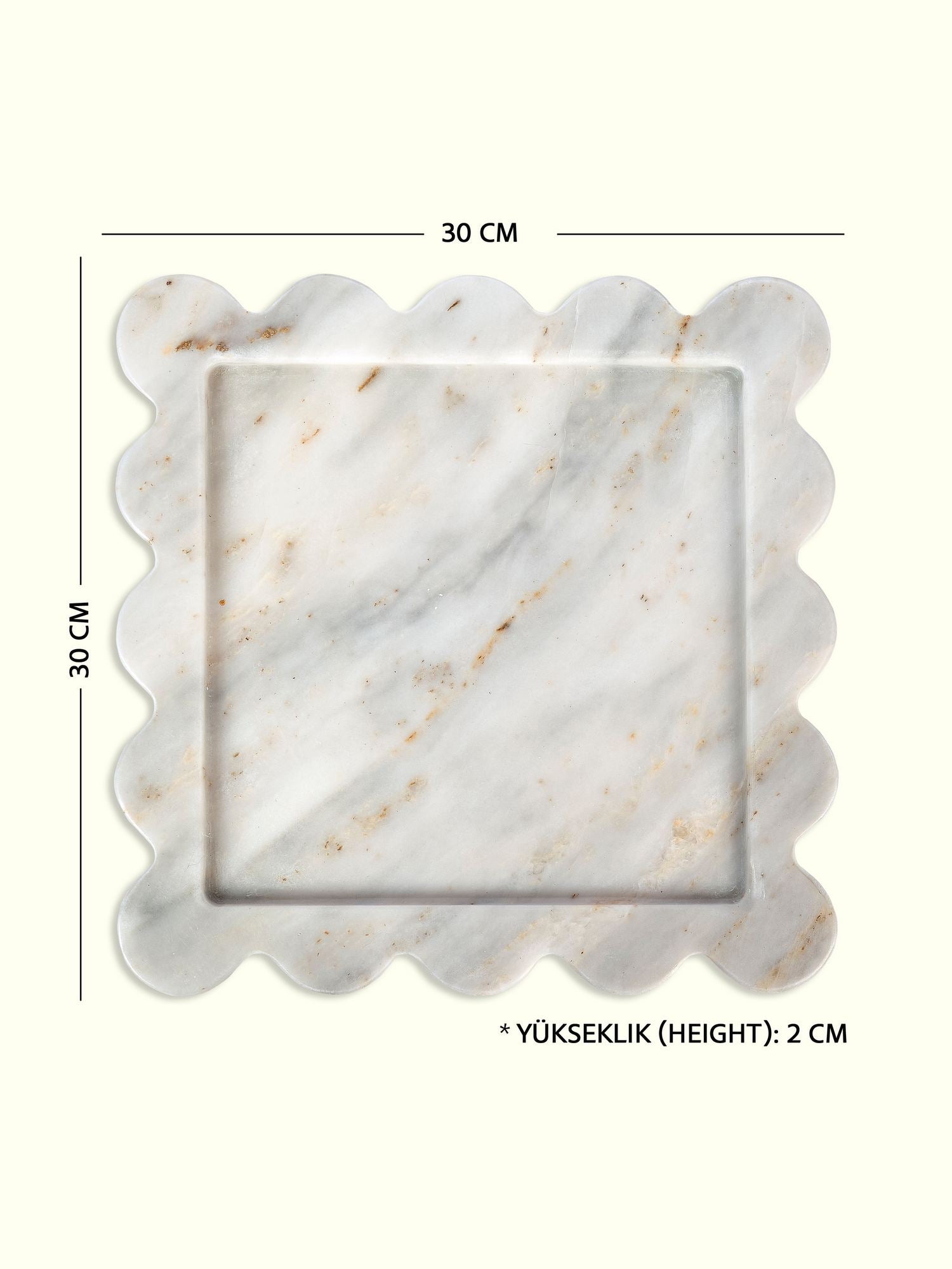 Organizador de Cozinha – 30 x 30 x 2 cm – Branco – Mármore Branco Thassos