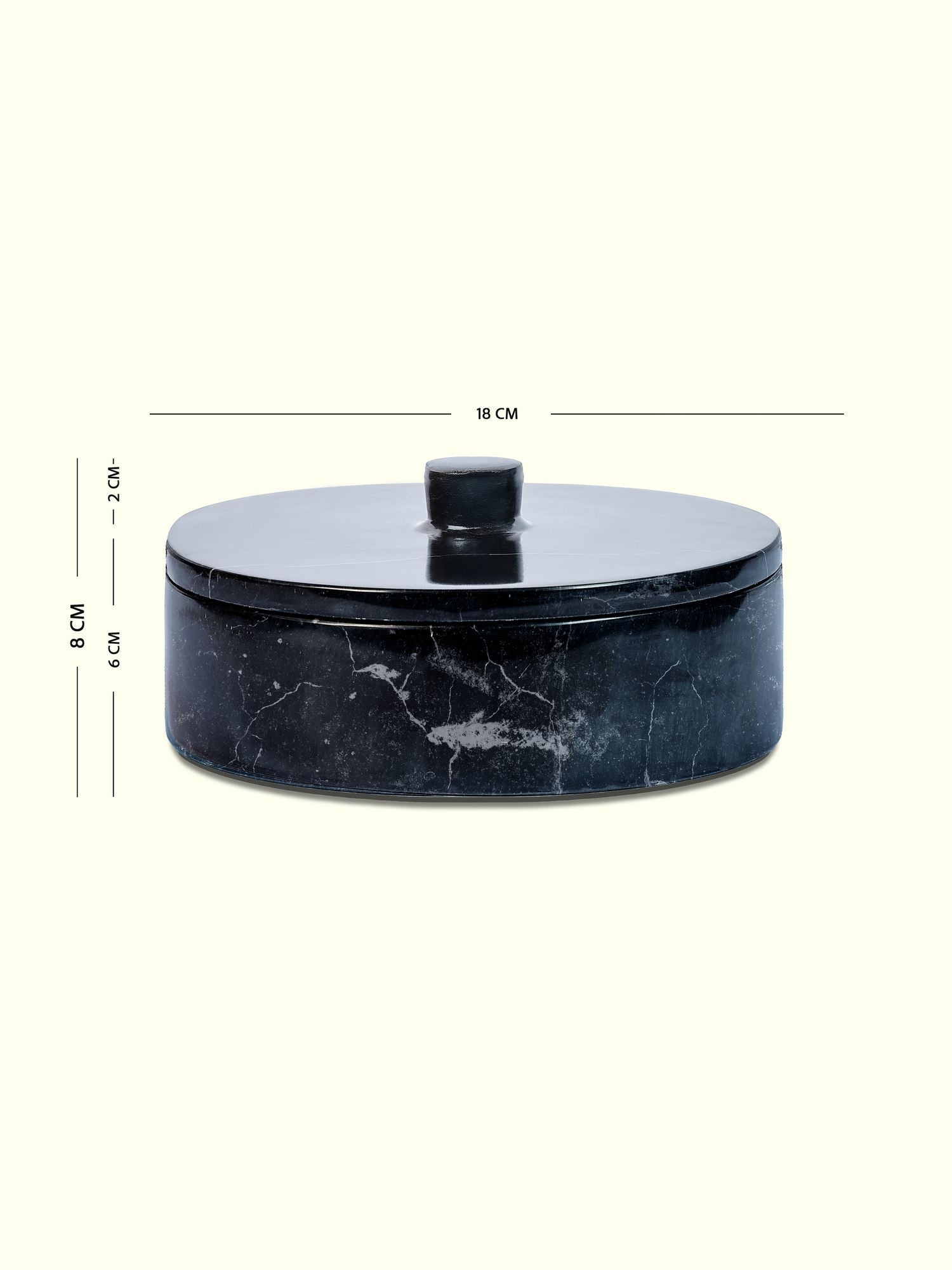 Organizador de Cozinha – 18 cm de diâmetro – Preto – Mármore