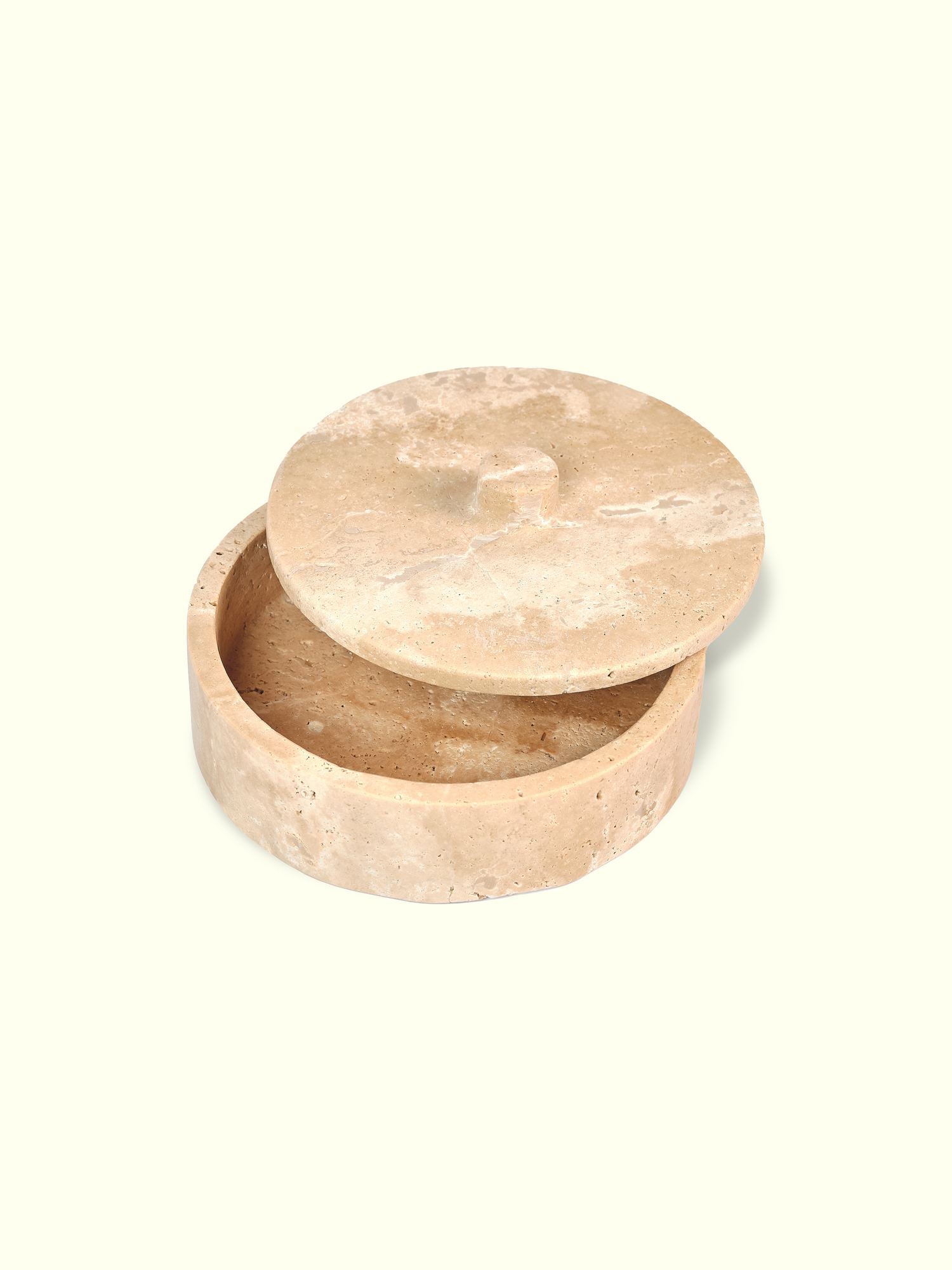 Organizador de Cozinha – Diâmetro 18 cm, Altura 6 cm – Bege – Mármore
