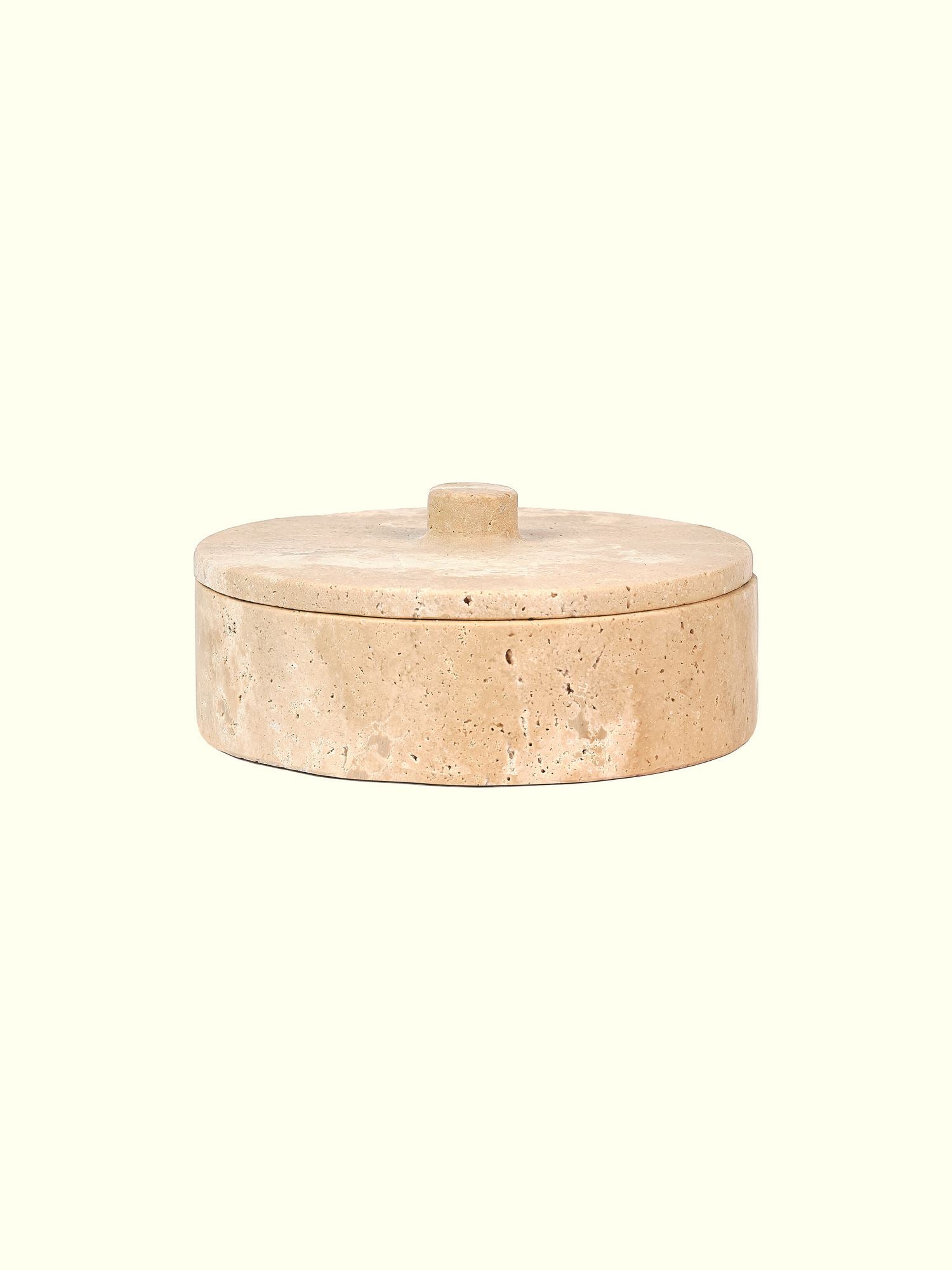 Organizador de Cozinha – Diâmetro 18 cm, Altura 6 cm – Bege – Mármore