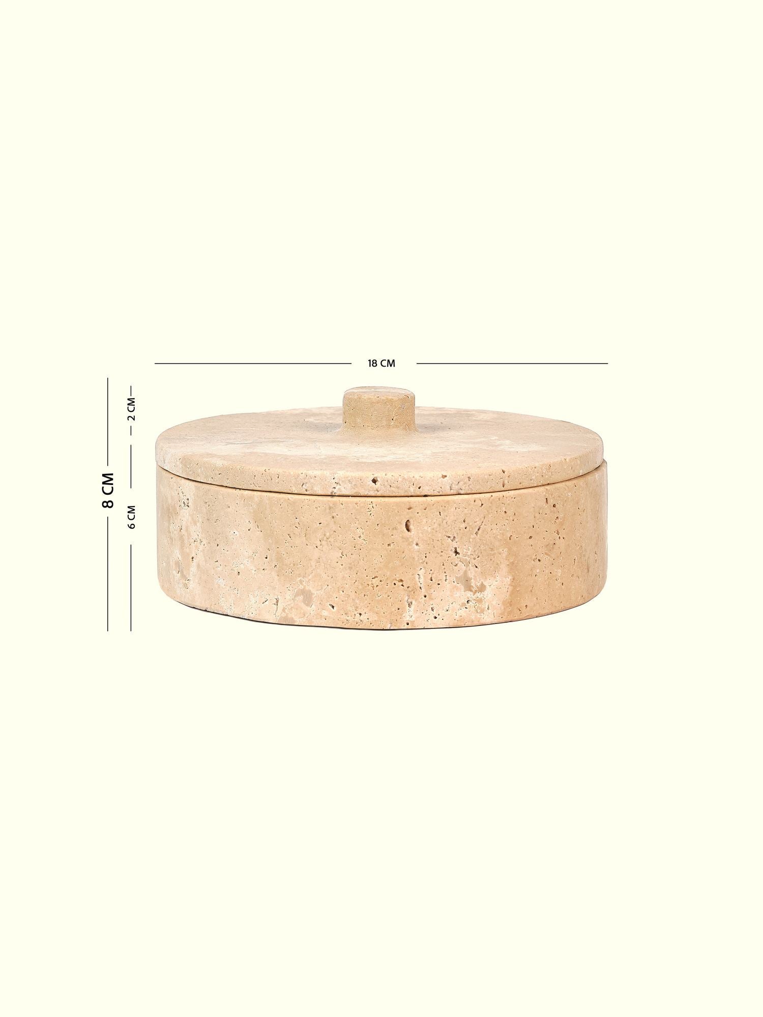 Organizador de Cozinha – Diâmetro 18 cm, Altura 6 cm – Bege – Mármore