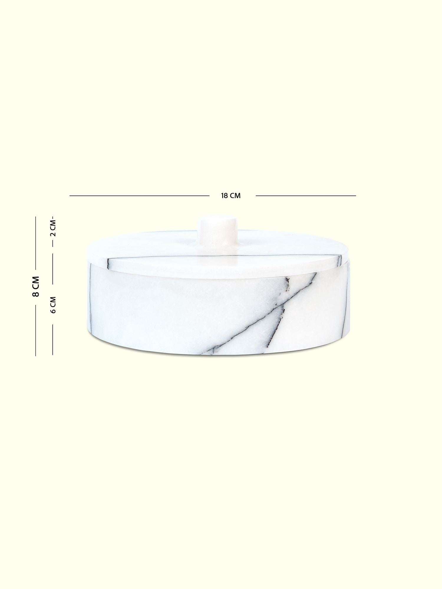 Organizador de Cozinha – 18 cm de diâmetro – Branco – Mármore