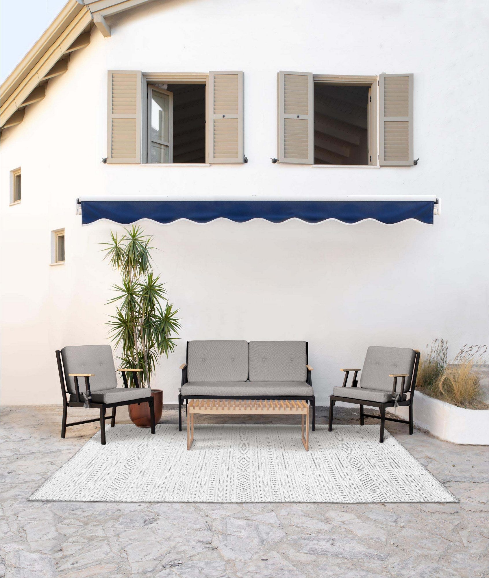 Sofá Garden 1 Lugar Grey - Metal & Poliéster Premium