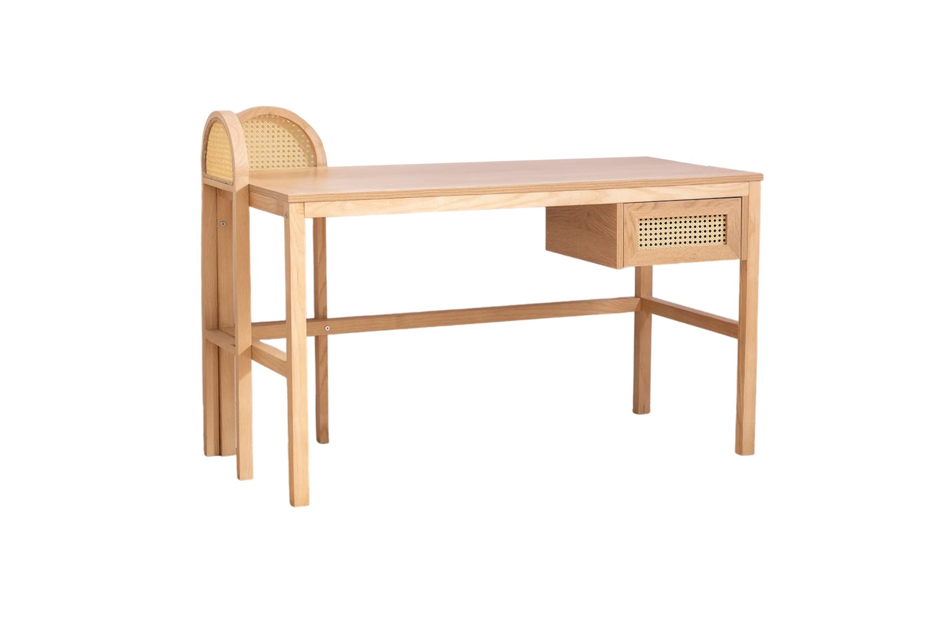 Secretária de Estudo – 130 cm x 73.5 cm x 60 cm – Cor natural – Aglomerado e madeira