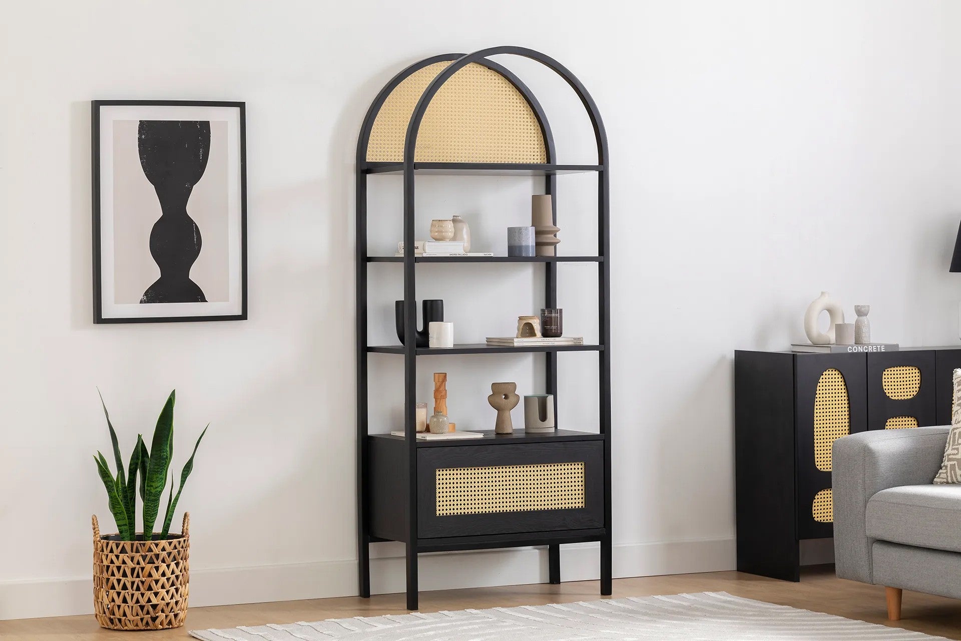 Estante de livros – 76 cm x 185 cm x 40 cm – Preto – Aglomerado