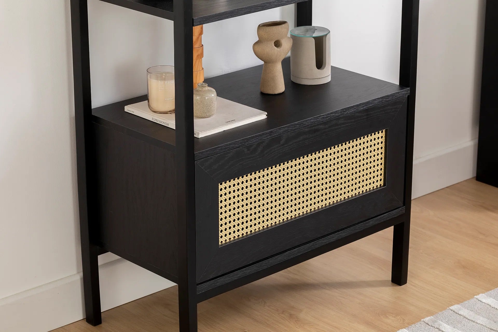 Estante de livros – 76 cm x 185 cm x 40 cm – Preto – Aglomerado