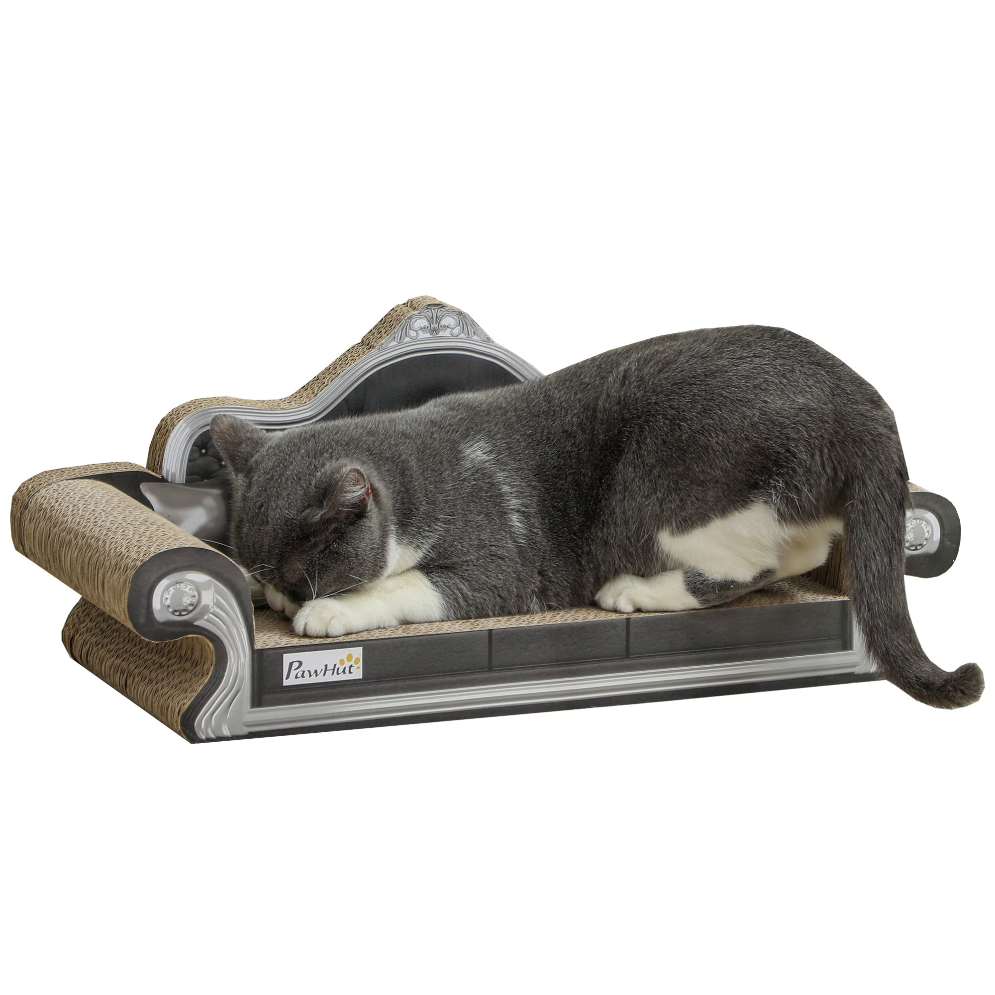 Sofá Arranhador para Gatos Marrom 56,5x24x26 cm com Erva Gateira
