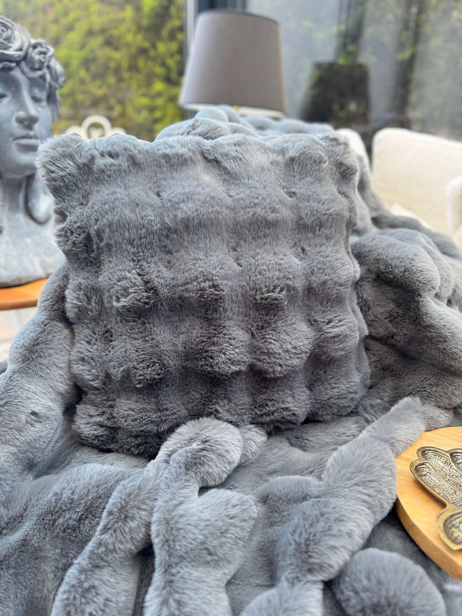 Capa de Almofada – 43 x 43 cm – Antracite – 100% Poliester