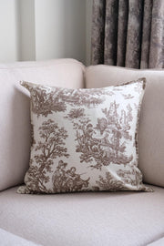 Capa de almofada – 45 x 45 cm – Marrom e Branco – Tecido 100% Pato